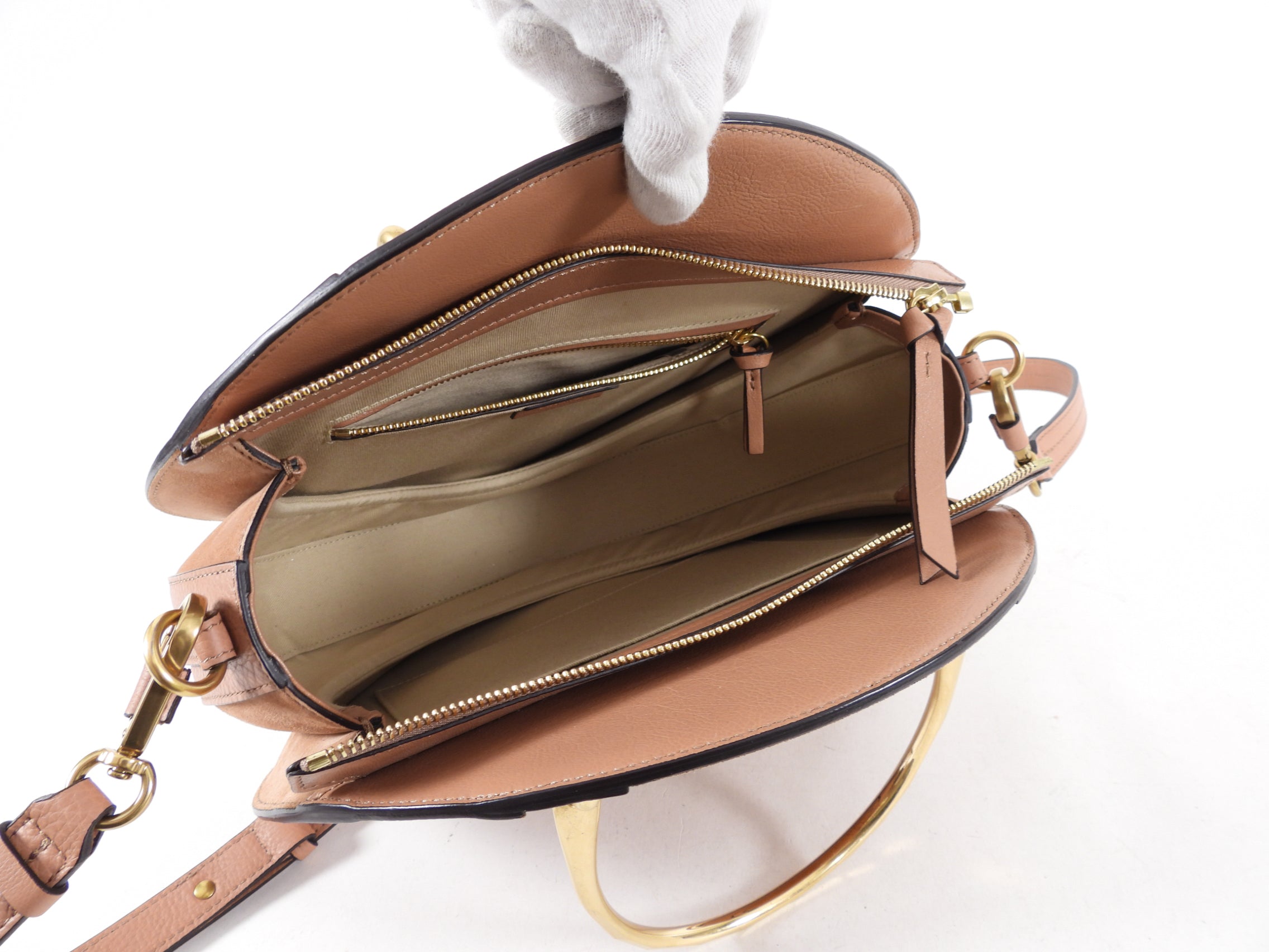 Chloe Large Nougat Leather Round Pixie Bag - Stylish Women's Shoulder Handbag for Work, Travel & Evening Out