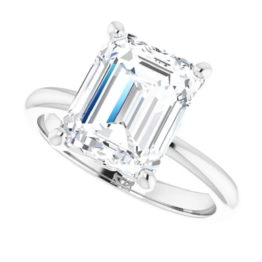 10K Solid White Gold Handmade Emerald Cut Moissanite Engagement Ring 2.0 CT Solitaire Wedding Band for Women - Perfect for Proposals, Anniversaries & Bridal Jewelry Gifts