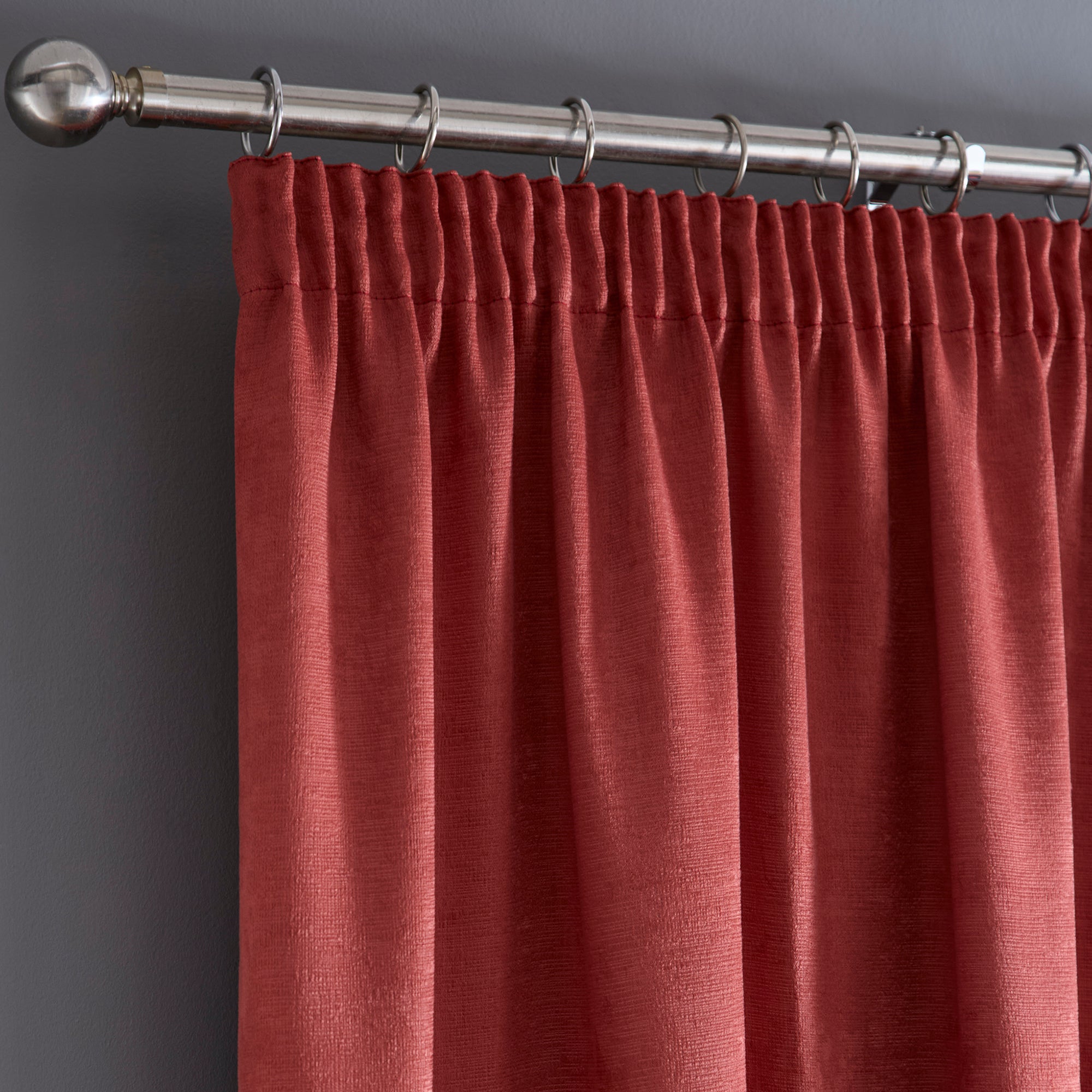 Fusion Galaxy Pencil Pleat Curtains in Terracotta - Elegant Window Treatments for Living Room & Bedroom Decor