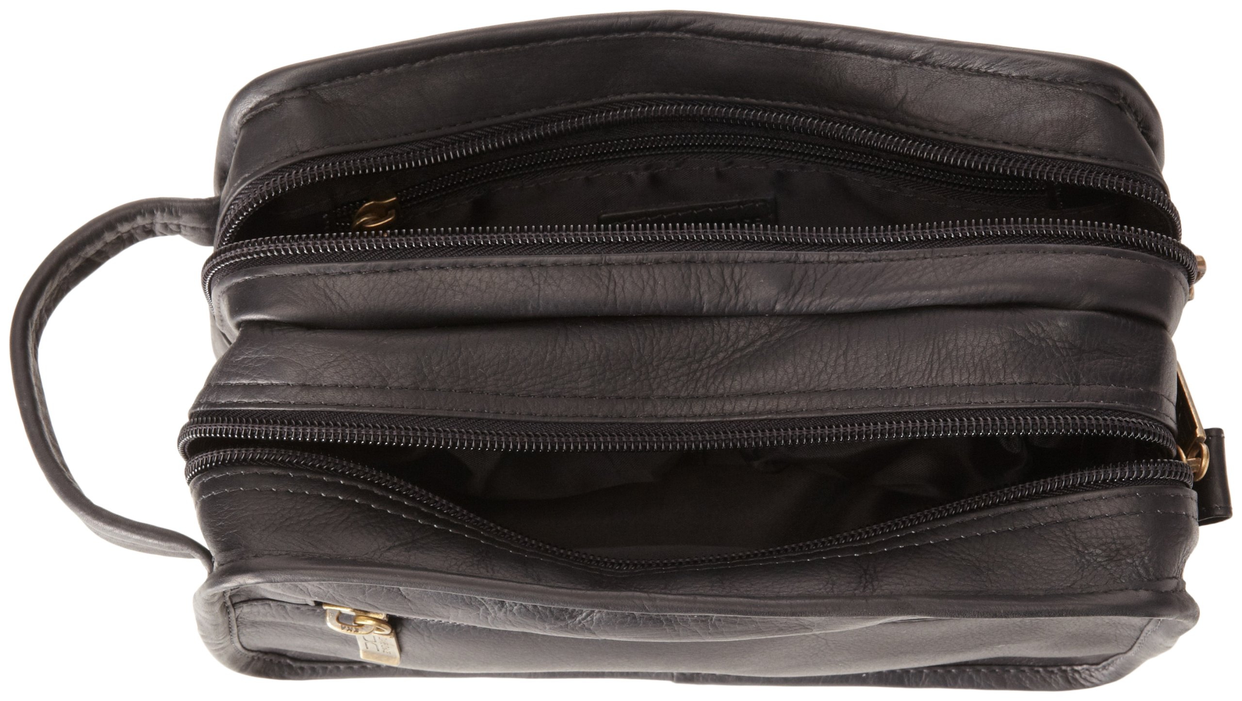 Claire Chase Premium Travel Kit for Women & Men - Black Leather Cosmetic Bag with Toiletry Essentials - Perfect for Airplane, Vacation & Business Trips