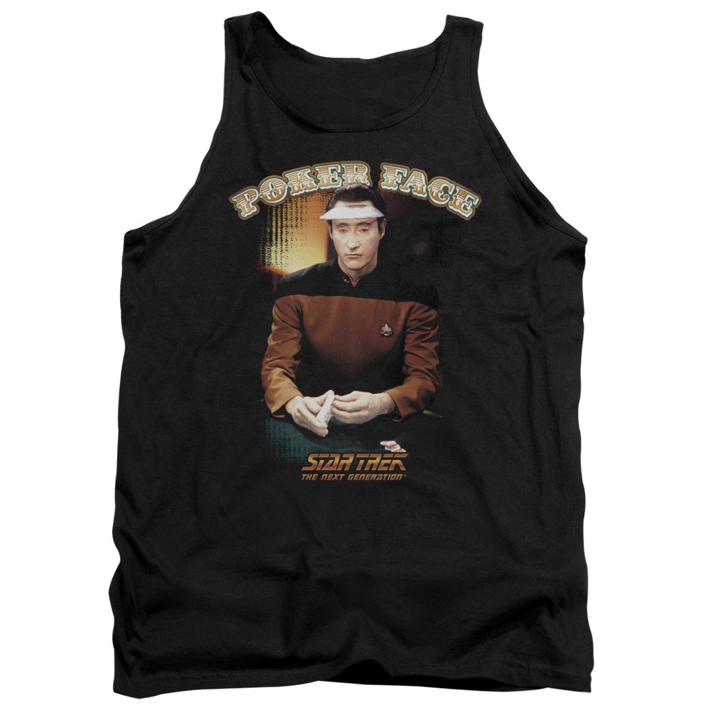 Star Trek Poker Face Unisex Tank Top for Men & Women - Lightweight Casual Wear for Cosplay, Conventions & Everyday Outfits