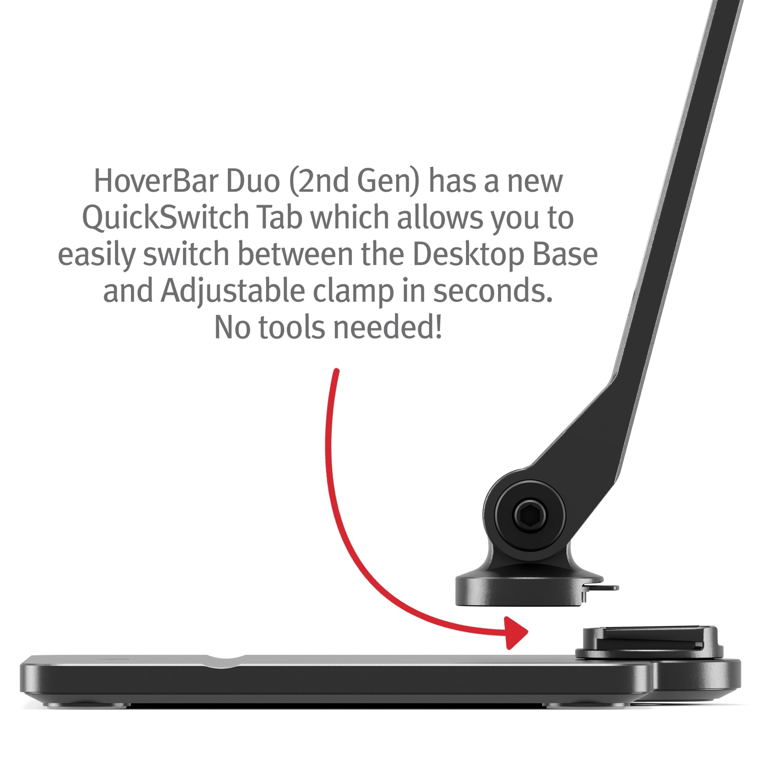 Twelve South HoverBar Duo 2nd Gen Adjustable iPad Stand - Universal Tablet Holder with Weighted Base & Clamp Mount for Desk, Compatible with All iPad Models (Black) | Perfect for Home Office, Kitchen, Bedroom & Workspace Setup