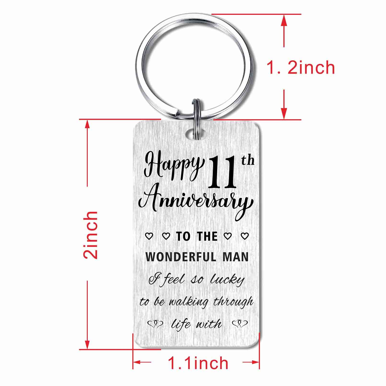 HYHYDHP 11th Anniversary Keychain - Elegant Gift for Husband, Men's 11 Year Wedding Anniversary Keepsake - Perfect for Romantic Celebrations, Couple Gifts & Special Occasions