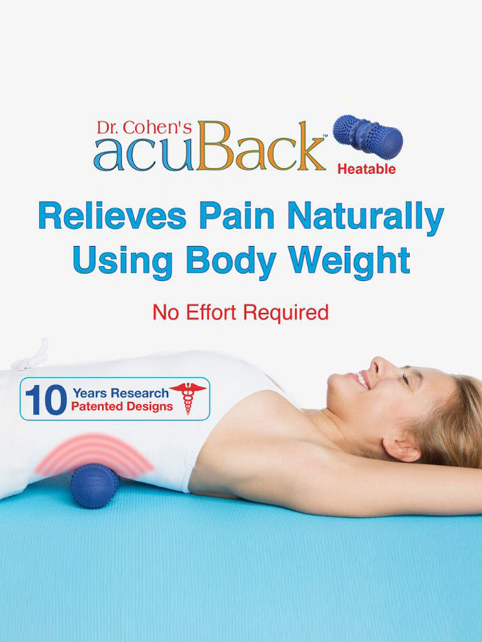 Dr. Cohen's AcuBack Heatable Massage Roller for Back Pain Relief - Electric Heating Deep Tissue Massager for Neck, Shoulder & Muscle Relaxation - Perfect for Home, Office & Post-Workout Recovery