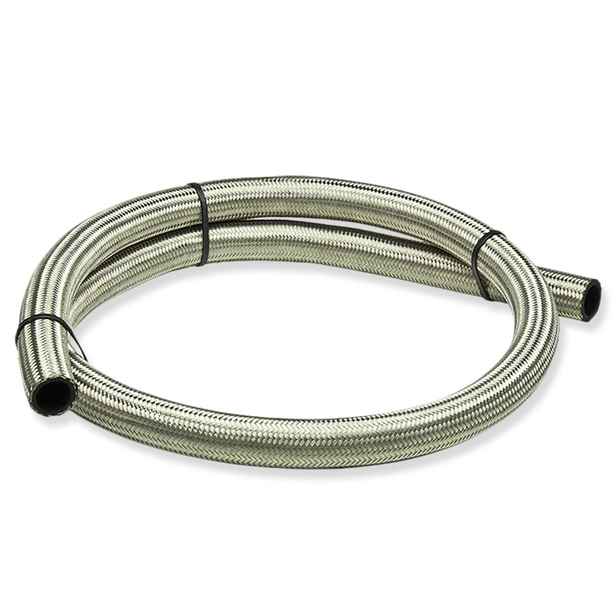 1 Foot Stainless Steel 1500 PSI AN12 6/8 Inch Braided Fuel Hose - High Pressure Fuel Line for Automotive, Marine, and Industrial Applications