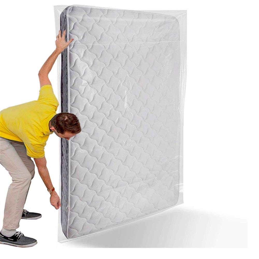 Plastic Mattress Cover for Any Thickness Up to 230cm Length - 400g Heavy Duty Bedding Protector - 185x230cm Waterproof Mattress Bag - Perfect for Allergy Protection, Moving Storage & Guest Bed Preparation