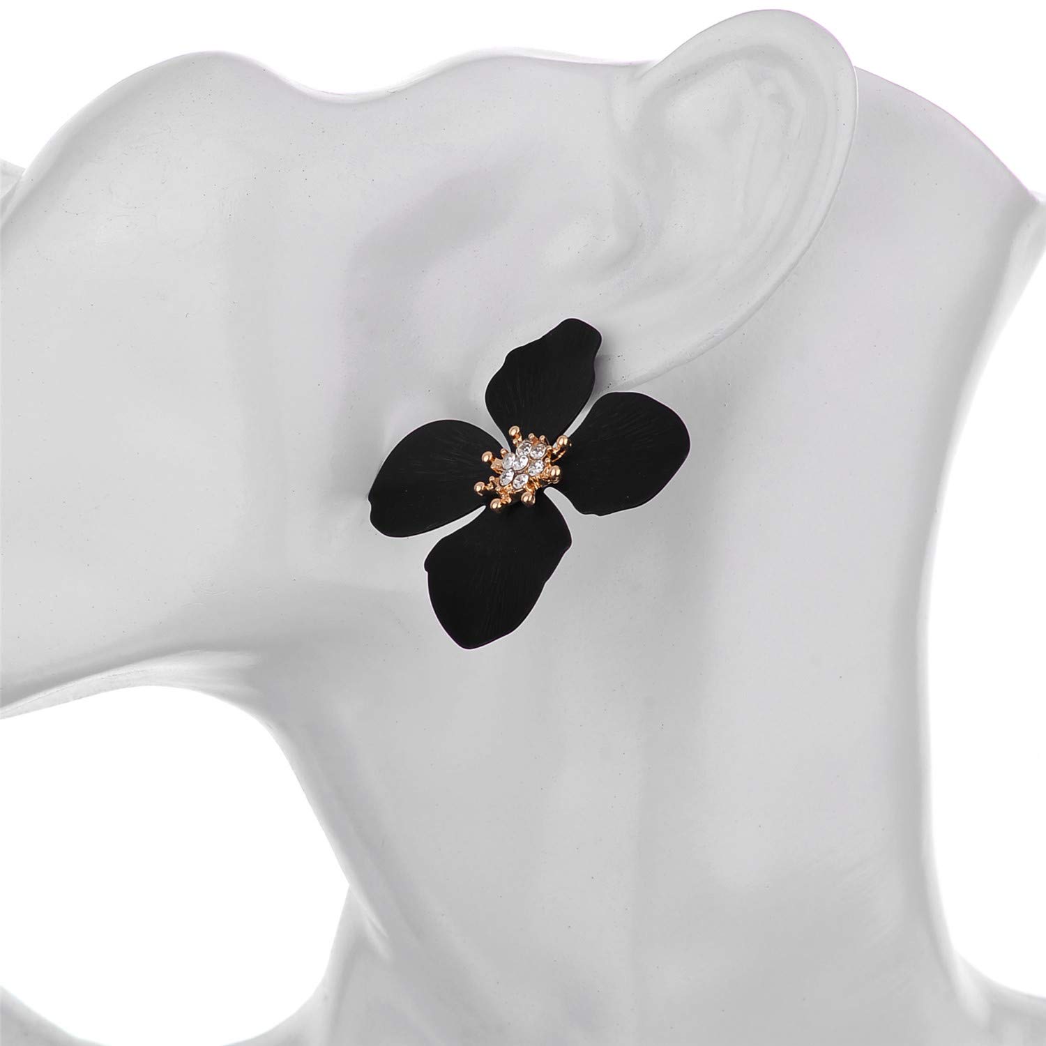 Nicole Miller New York Leaf Flower Crystal Stud Earrings - Elegant Jewelry for Women, Perfect for Weddings, Parties & Everyday Wear