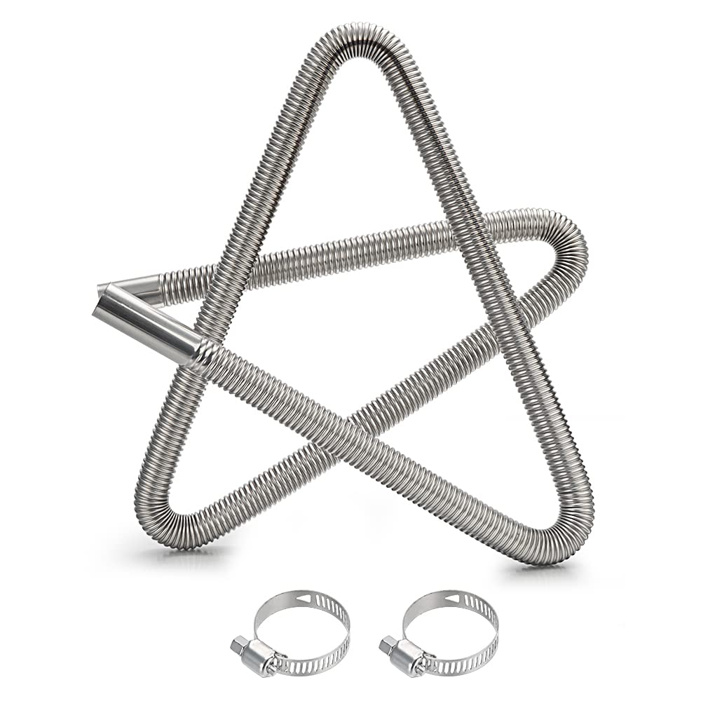 2.5CM/1in Inner Diameter Stainless Steel Parking Air Heater Exhaust Pipe - Durable Diesel & Gas Vent Hose for Trucks, RVs & Boats (120cm/47in) - Perfect for Winter Heating & Engine Ventilation Systems