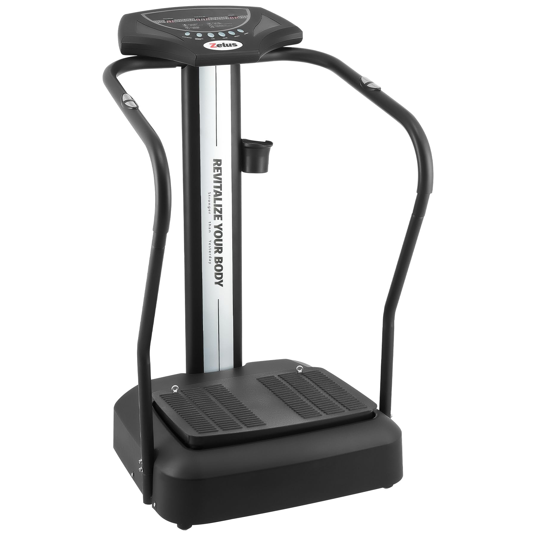 ZELUS 500W Whole Body Vibration Plate Exercise Machine - 99 Speed Levels, 3 Preset Modes & 2 Resistance Bands - 330lb Weight Capacity Vibration Platform for Home Gym - Perfect for Weight Loss, Muscle Toning & Physical Therapy