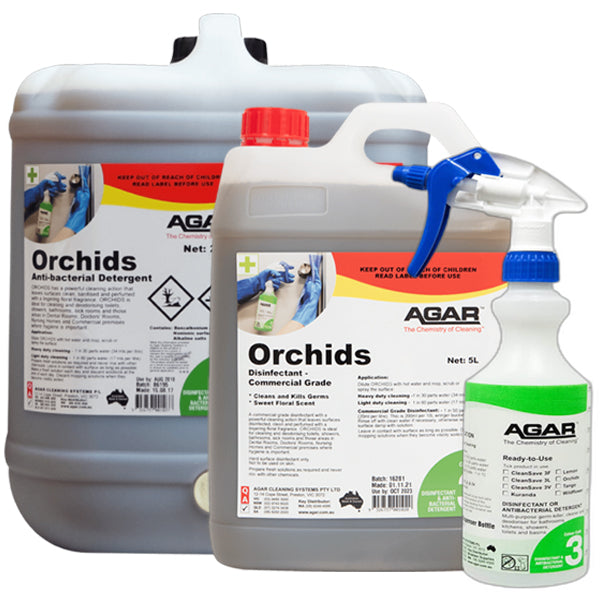Premium Agar Orchids Commercial Grade Disinfectant - EPA Approved for Hospitals, Restaurants & Schools | Kills 99.9% Germs & Viruses | Safe for Food Contact Surfaces & High-Touch Areas