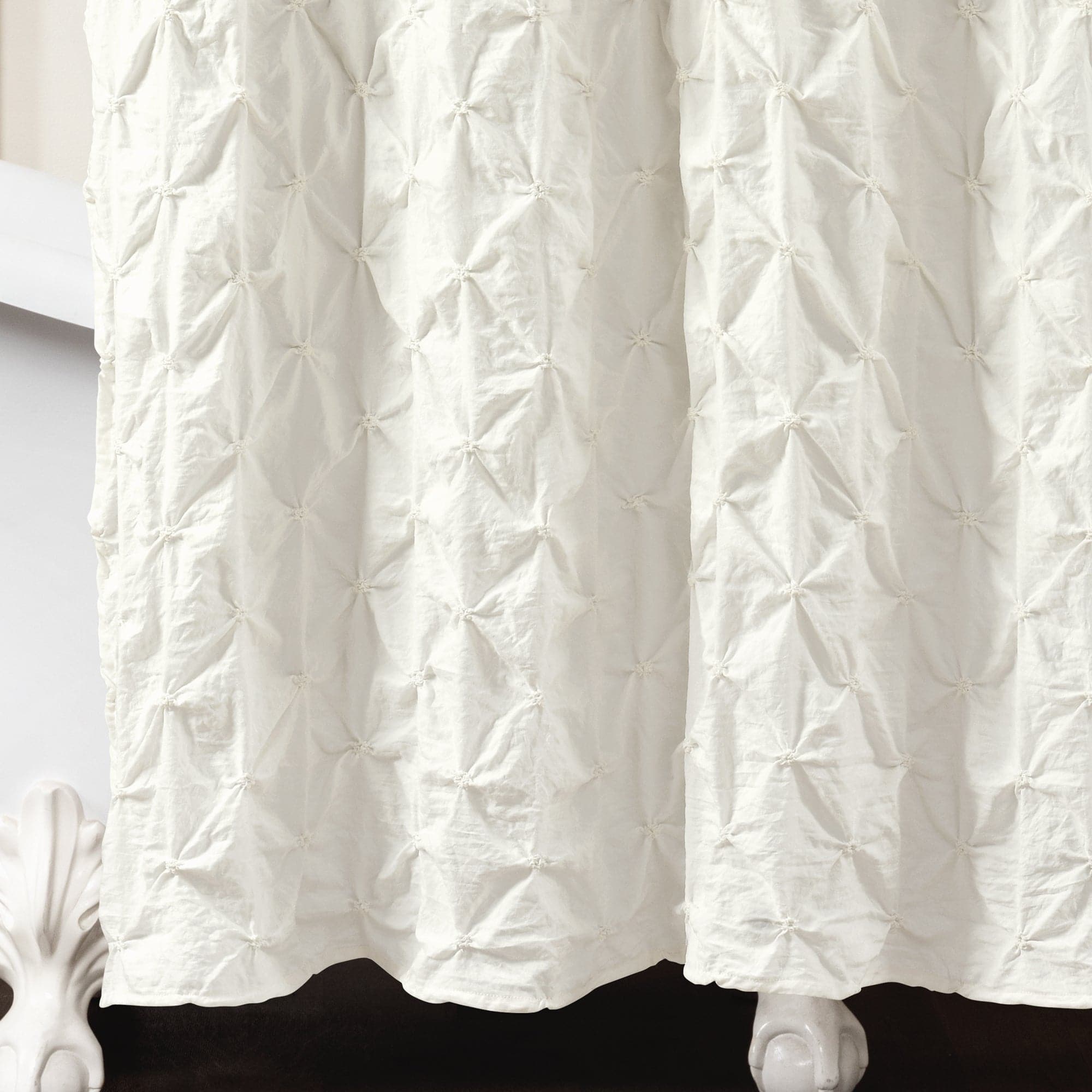 Ravello Pintuck Shower Curtain - Waterproof Bathroom Decor with Elegant Pleats - Perfect for Modern & Classic Bathrooms