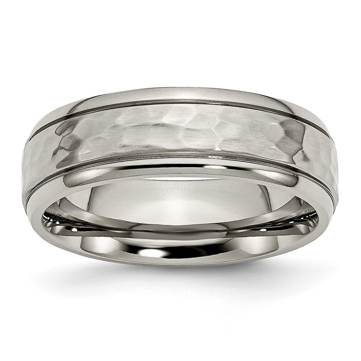 Titanium Hammered & Polished Band Ring for Women - Durable & Hypoallergenic Jewelry in Multiple Sizes (2mm-8mm) | Perfect for Everyday Wear, Weddings & Gift Giving
