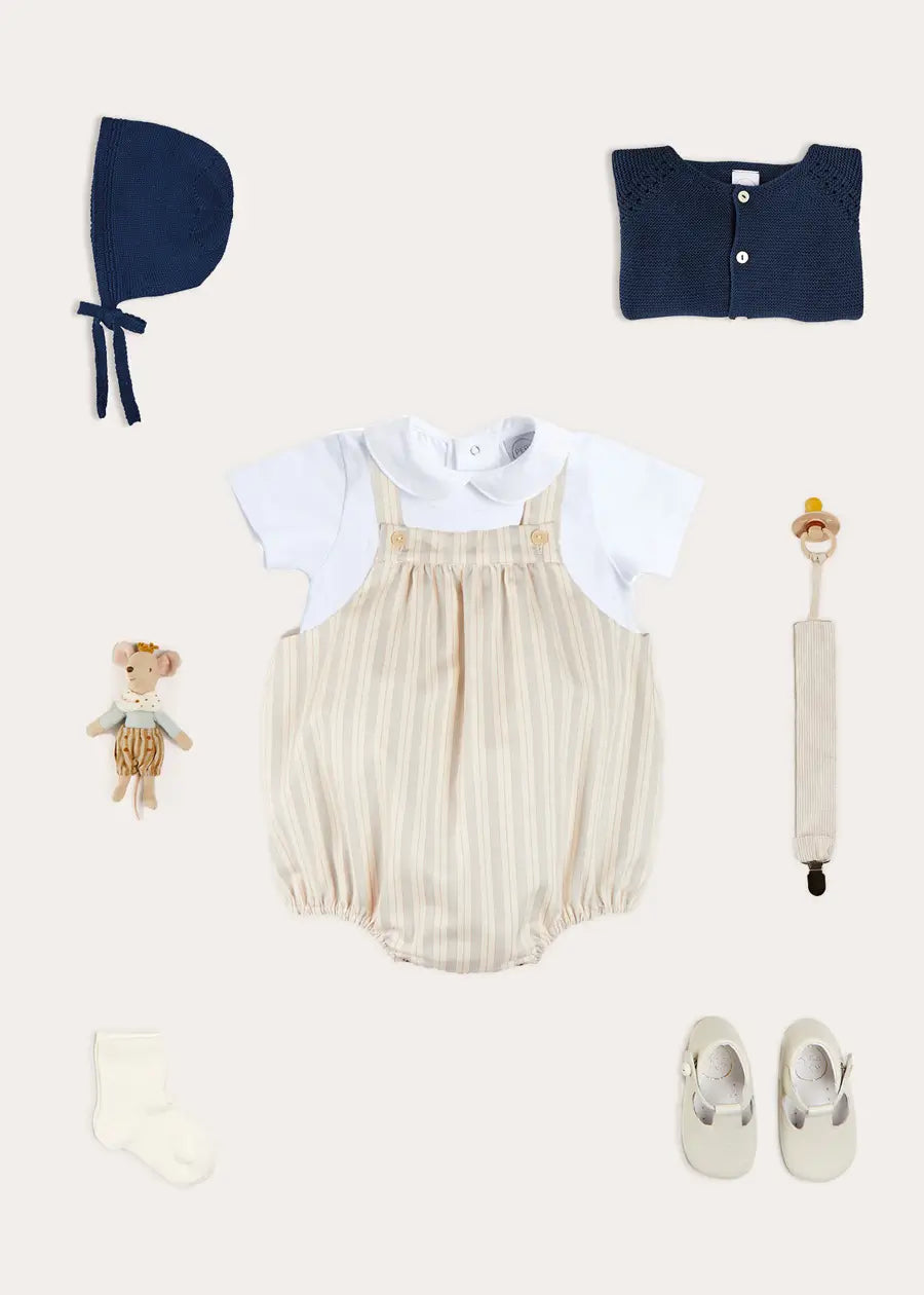Stylish Brompton Stripe Romper for Baby Boys - Soft Cotton One-Piece Outfit for Playdates, Photoshoots & Everyday Comfort