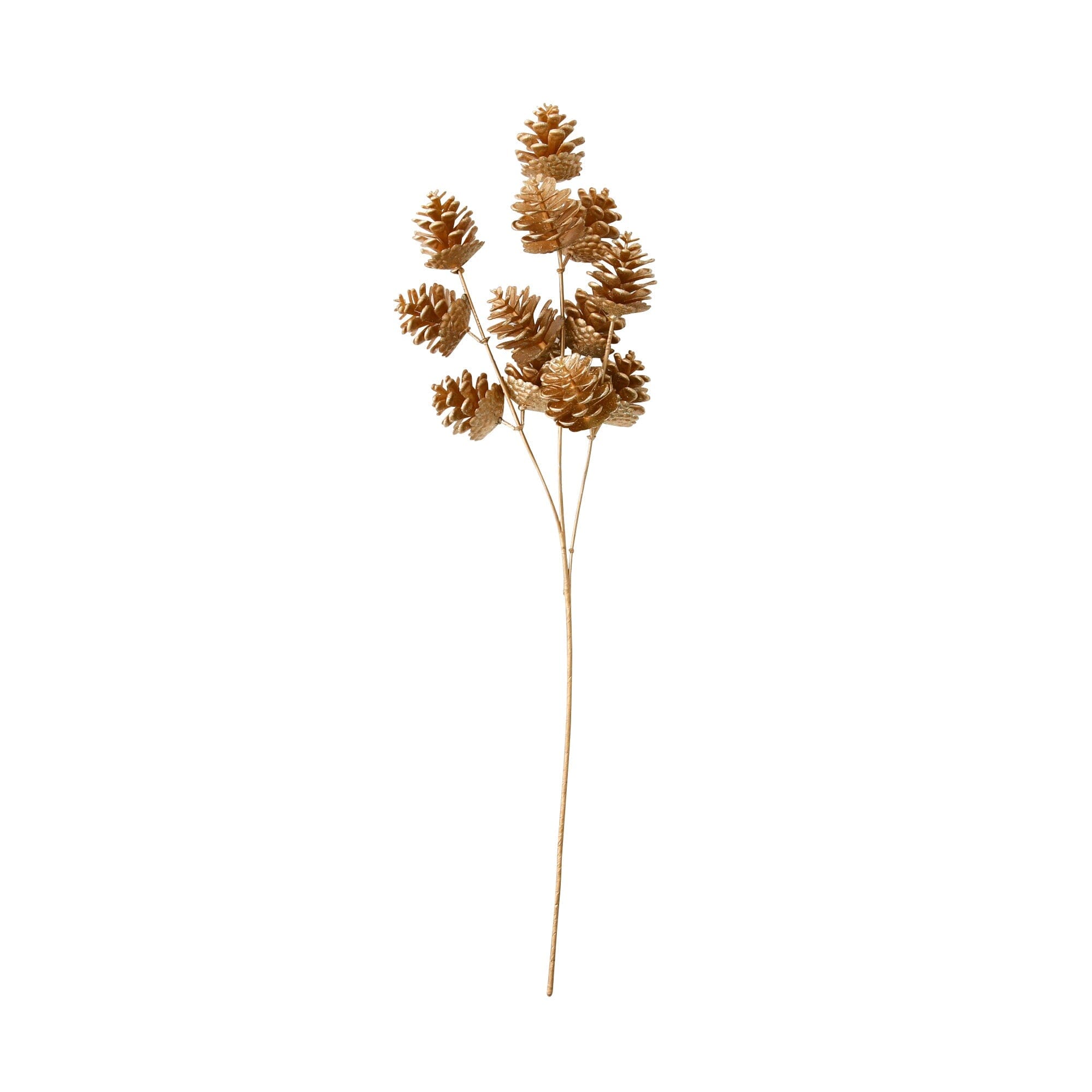 Golden Pinecone Artificial Plants - Elegant Home & Office Decor for Tables, Shelves, and Wedding Centerpieces