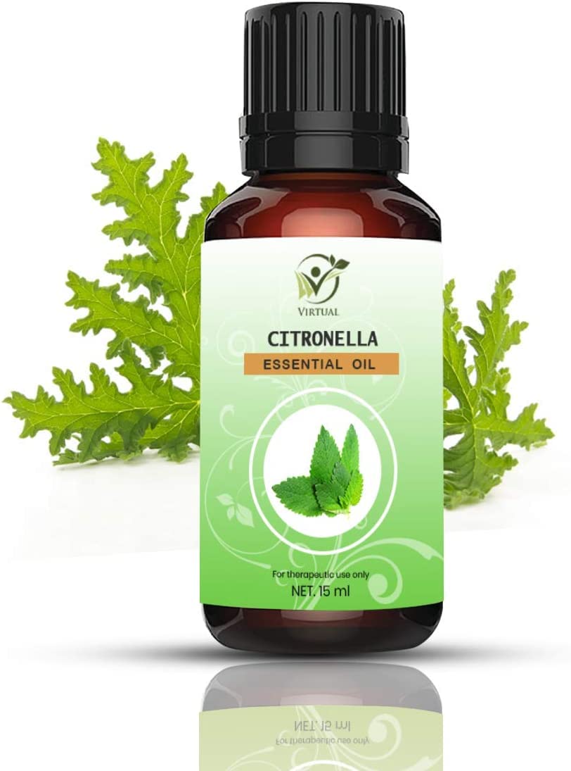 100% Pure & Natural Citronella Essential Oil for Hair & Skin Care - Mosquito Repellent & Aromatherapy - Refreshing Scent for Diffusers, Massage & Outdoor Activities