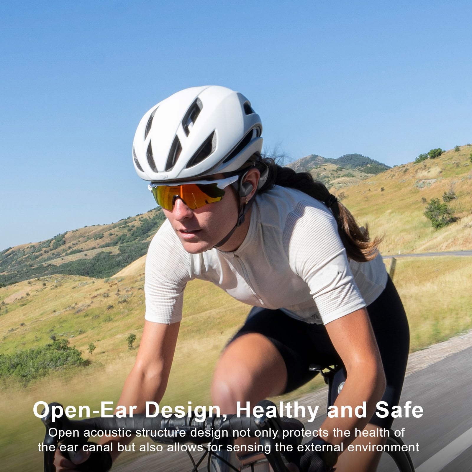 LEVN Open Ear Wireless Bluetooth Headphones with Built-in Mic - 14H Playtime, IPX5 Sweatproof & Waterproof - Perfect for Running, Cycling, Gym Workouts & Hands-Free Calls | Comfortable Sports Headset for Outdoor Activities & Commuting
