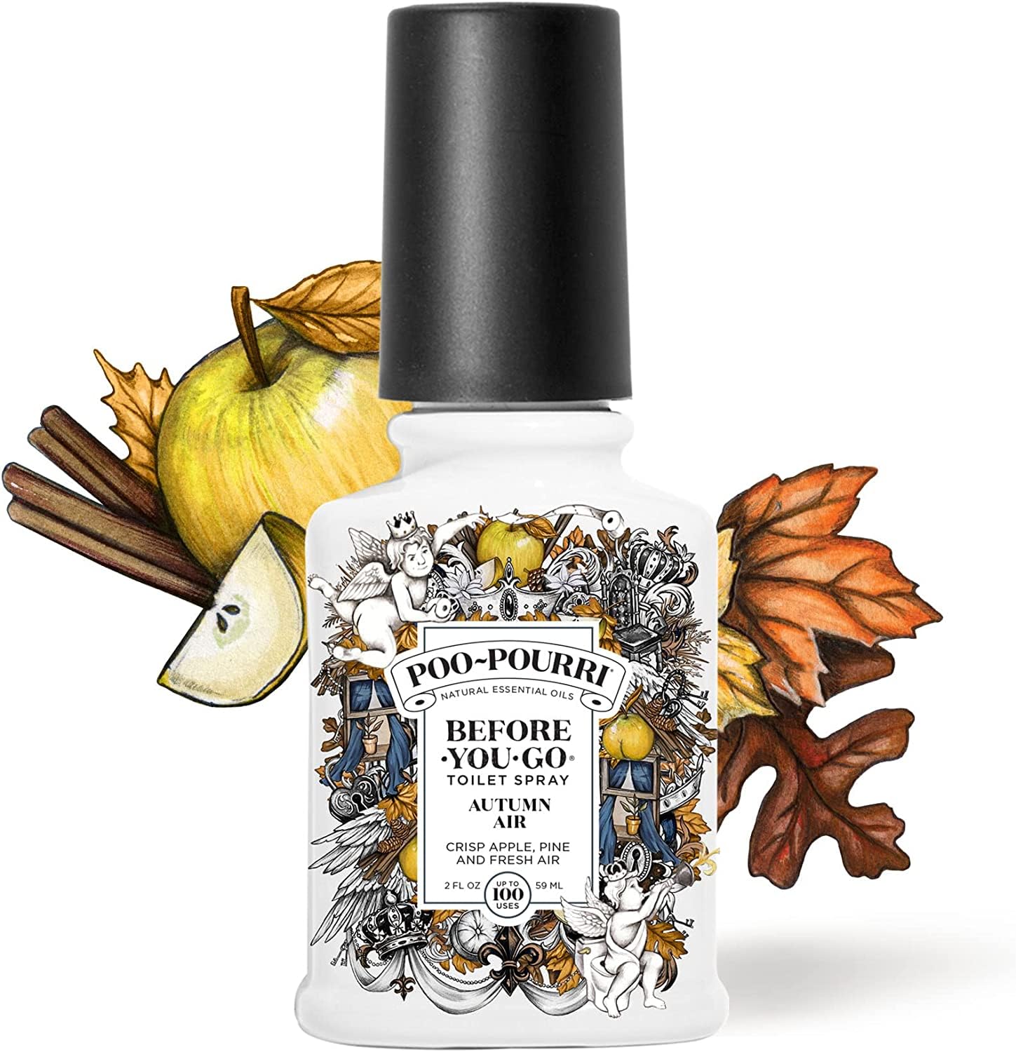 Poo-Pourri Before-You-Go Toilet Spray - 2 Fl Oz Autumn Air Scent with Crisp Apple, Pine & Fresh Air | Bathroom Odor Eliminator for Home & Travel Use