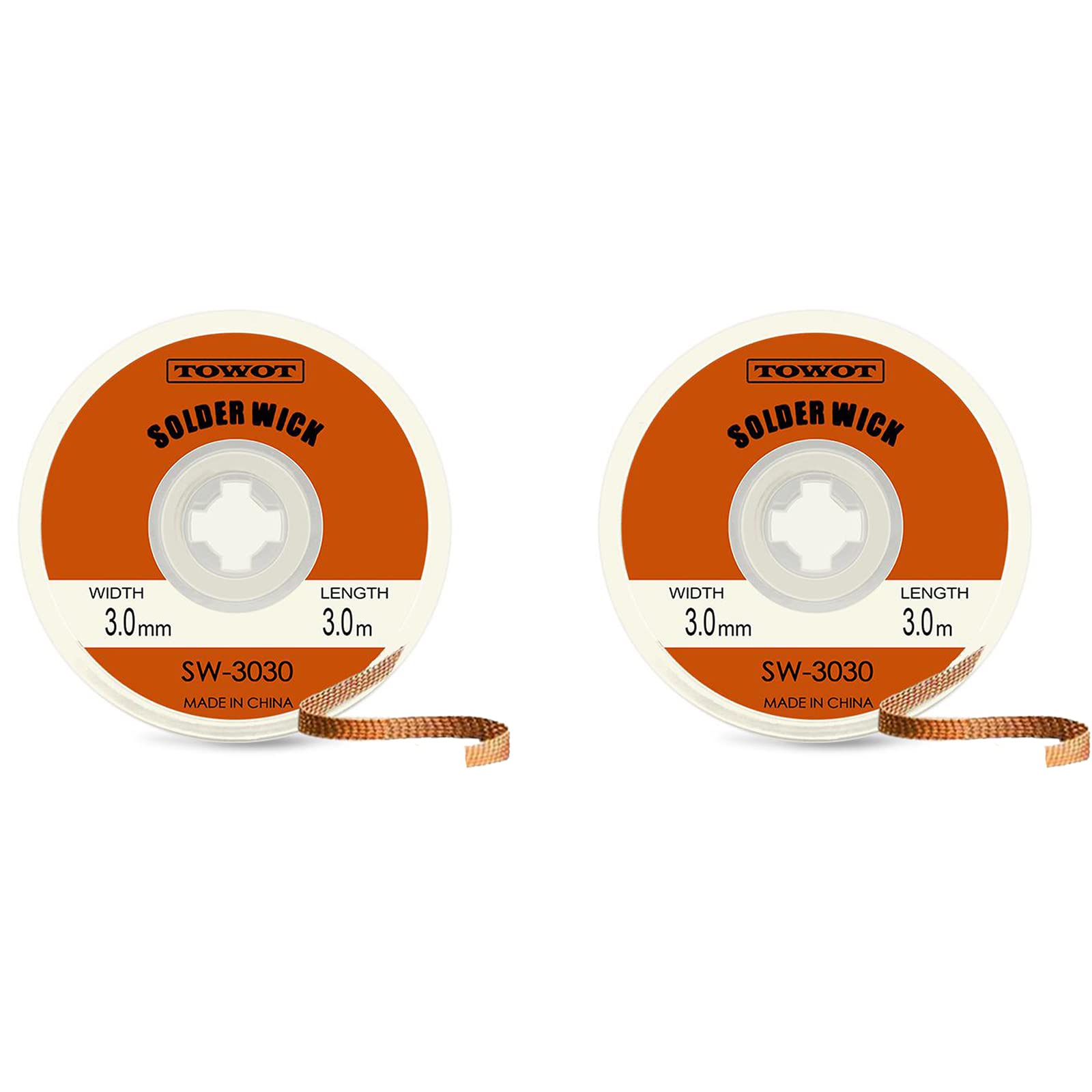 TOWOT No-Clean Flux Desoldering Wick Braid - 3mm Width, 0.12