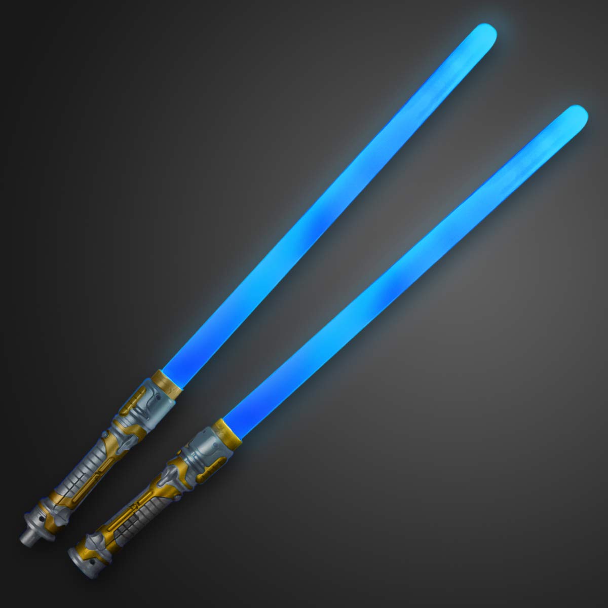 Double-Sided LED Light Up Sword Saber with Blue Flashing Lights & Sound Effects - Glow in The Dark Toy for Cosplay, Halloween Costume, Party Favors & Role Playing Games