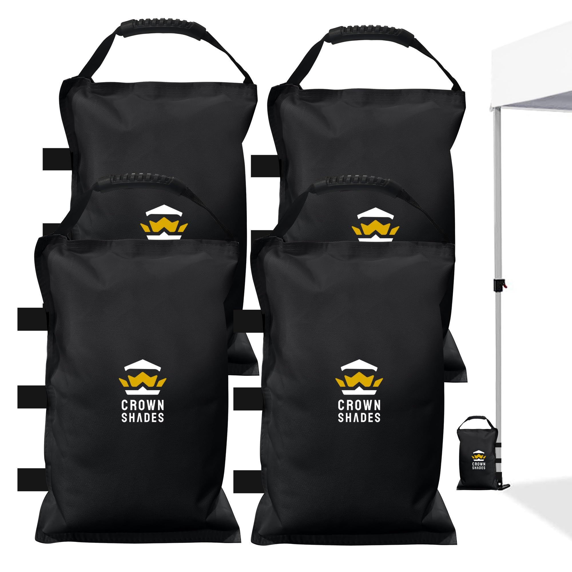 Heavy Duty 150LB Sand Bags for Canopy Tent Legs - Premium Canopy Weights for Pop Up Tents, Outdoor Events & Market Stalls - Secure Your Canopy in Windy Conditions (Black) - Perfect for Beach Parties, Camping & Outdoor Weddings
