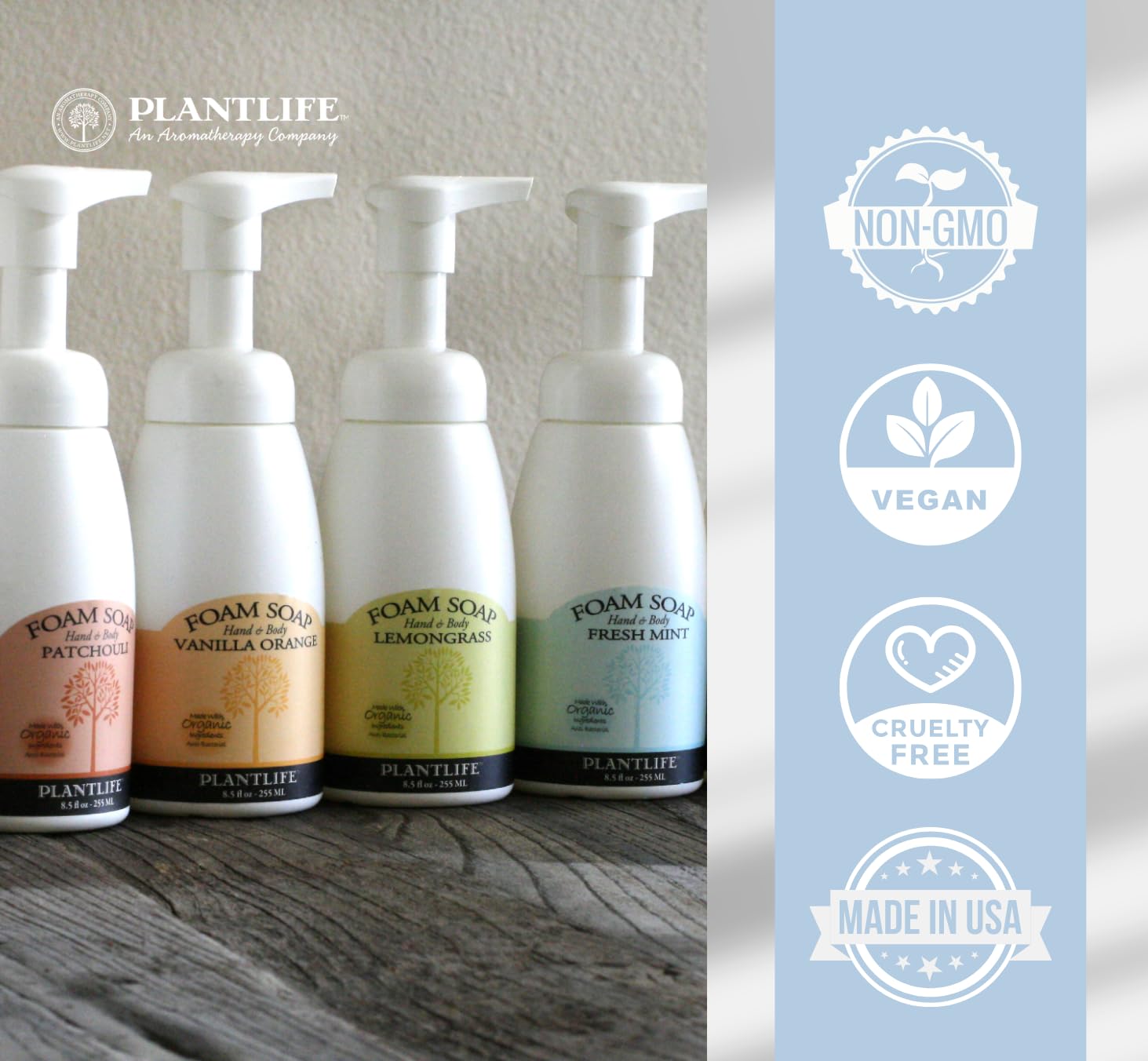Plantlife Value Set - Patchouli Foam Soap | Natural Hand Wash for Dry Skin | Perfect for Bathroom, Kitchen & Office Use