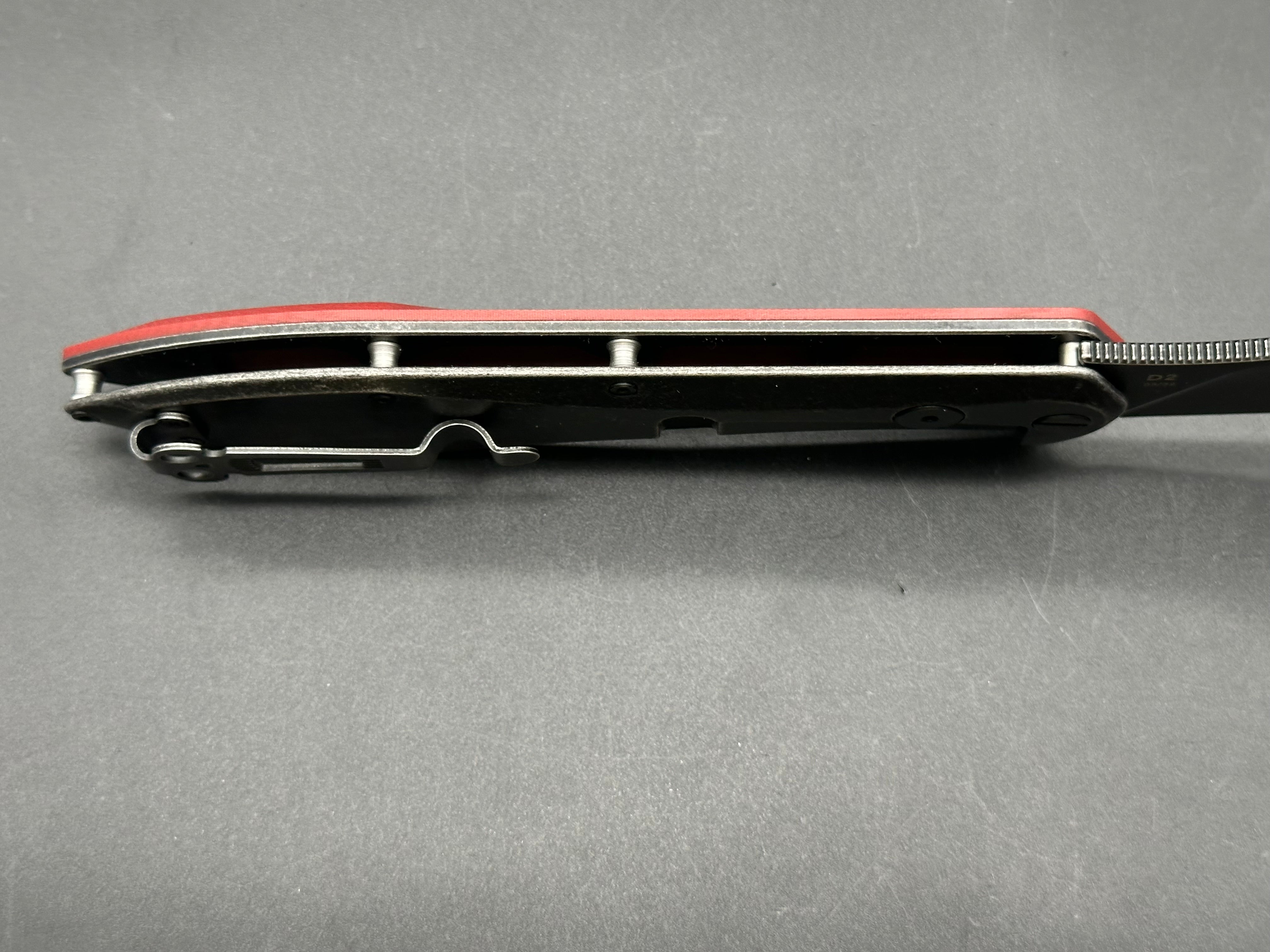 Daggerr Voron Frame Lock Folding Knife - Burgundy G10 Handle, 5.2