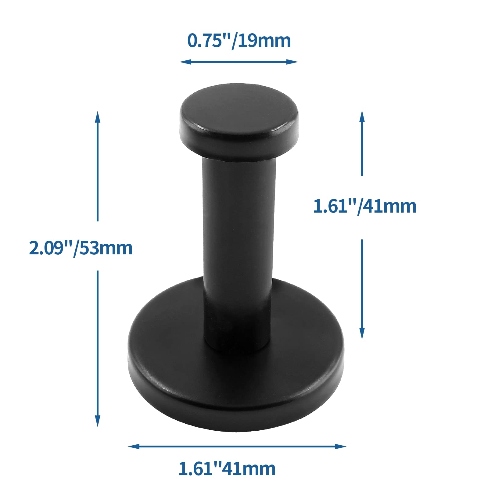 2 Pack Black Stainless Steel Wall Mounted Towel Hooks - Heavy Duty Round Coat Hangers for Bathroom, Bedroom, Living Room & Office (2 Inch) - Perfect for Hanging Robes, Towels and Clothes in Home or Commercial Spaces