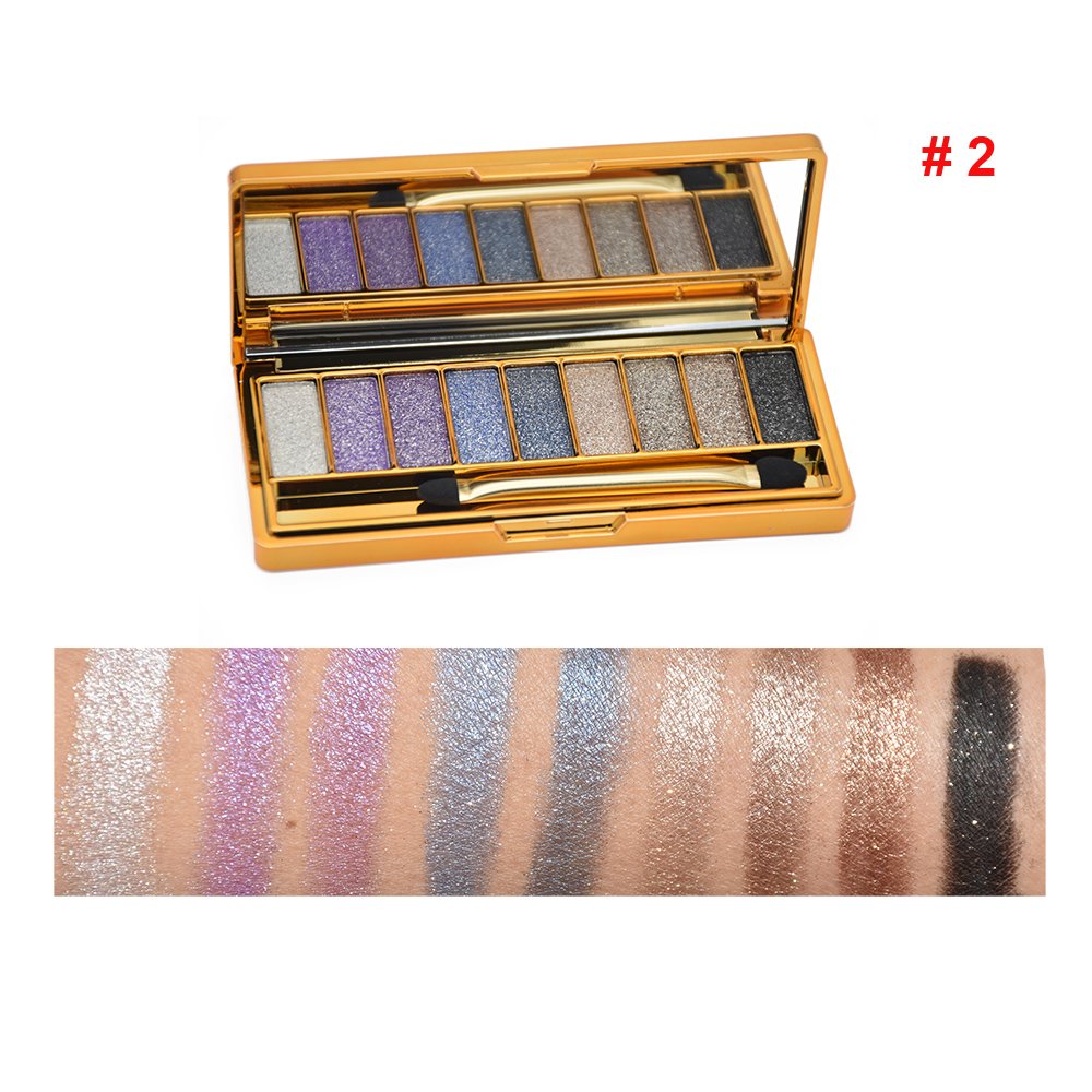 Glitter Eyeshadow Palette - 9 Shimmer Colors for Long Lasting Makeup | Party & Night Out