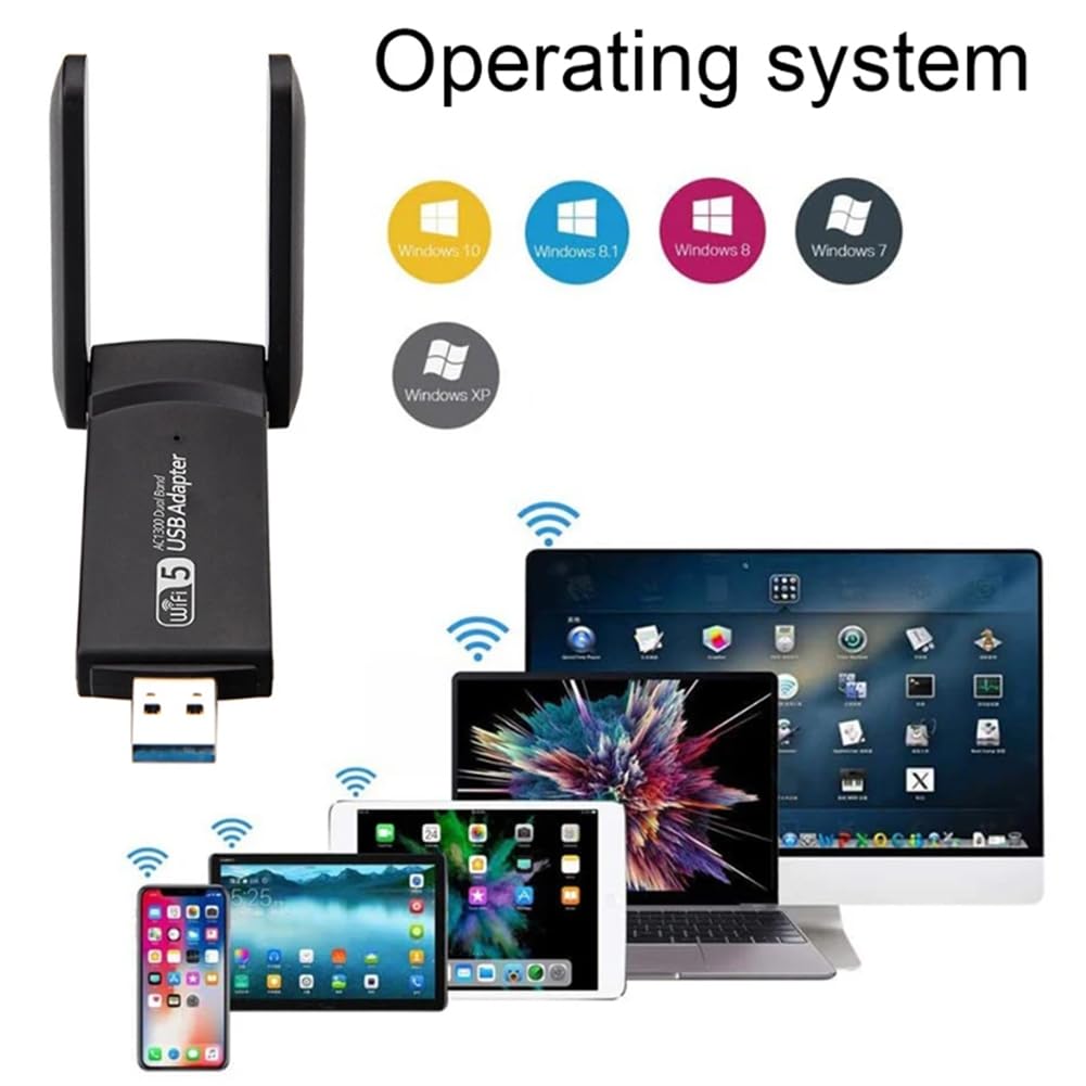 Hxhsgmeh Dual Band Wireless Network Card - Bluetooth 4.2 & WiFi 5G USB Adapter, Driver-Free Mini USB Dongle for PC/Laptop - Perfect for Online Gaming, Streaming & Remote Work