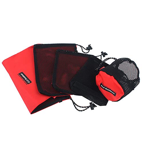 5Pcs Nylon Mesh Drawstring Ditty Bags for Outdoor Camping, Travel Storage & Organization - Perfect for Gear, Toiletries & Small Essentials