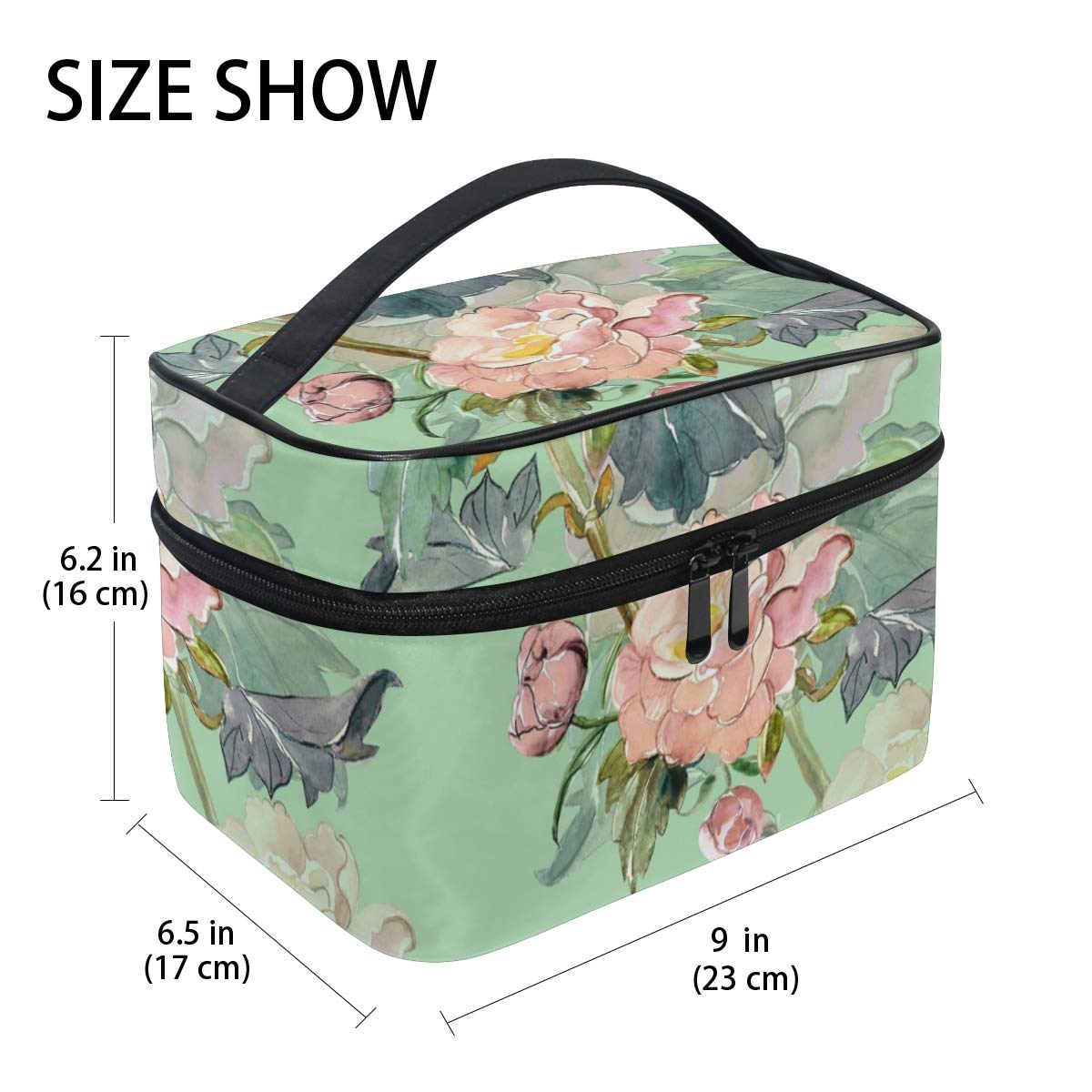 Floral Makeup Travel Bag - Large Cosmetic Organizer for Women | Portable Storage Case for Toiletries, Brushes & Skincare | Perfect for Vacations, Gym & Daily Use