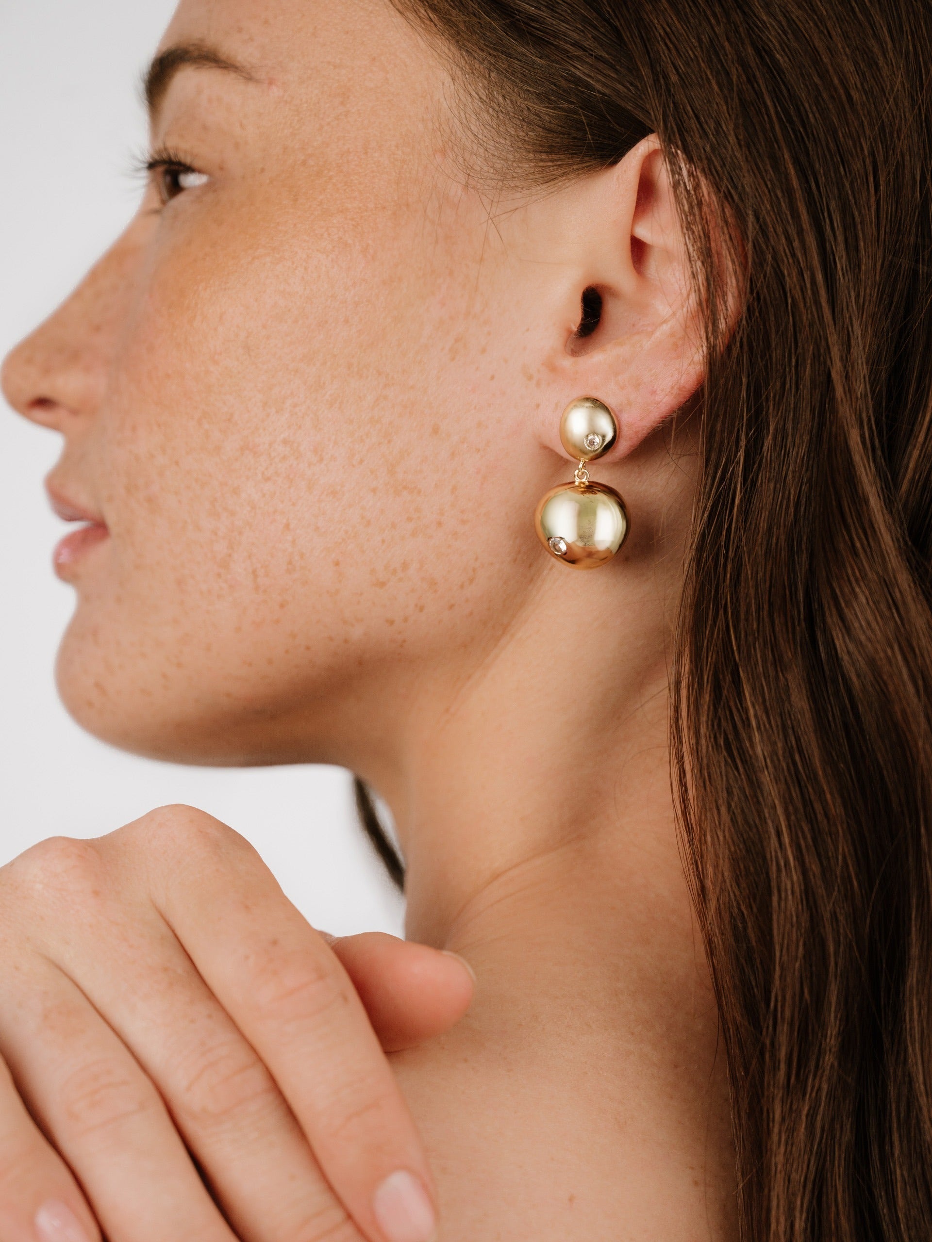 Elegant Polished Double Pebble Drop Earrings for Women - Perfect for Weddings, Parties & Evening Events