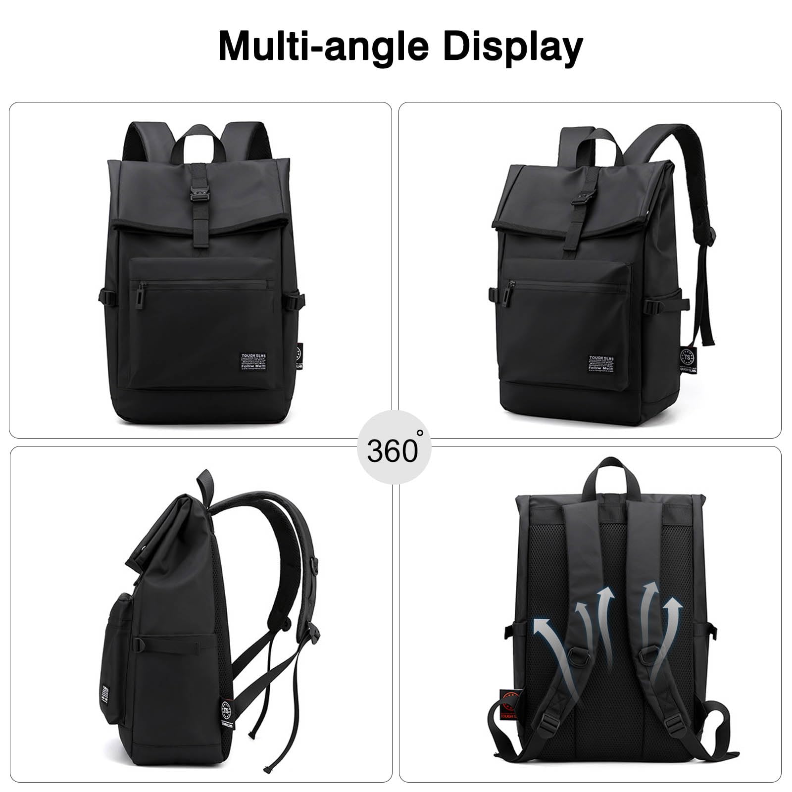 FANDARE Anti-Theft Laptop Backpack - Water Resistant Business Travel Backpack for Men & Women, College School Rucksack with 15.6 Inch Laptop Compartment, Blue - Ideal for Work, Commute, and Daily Use