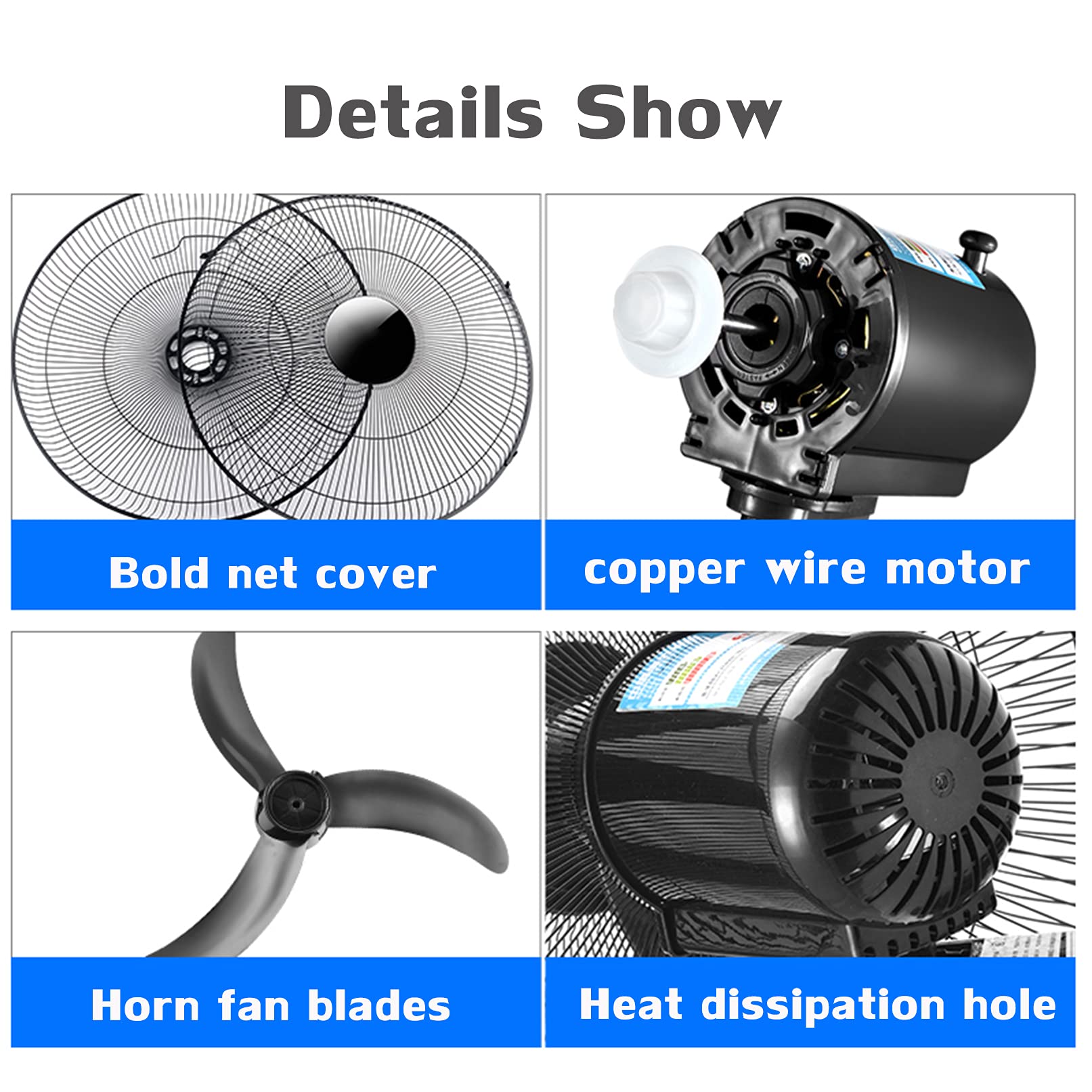 18 Inch Wall Mount Fan with Remote Control - High Velocity Oscillating Fan, 3 Speed Settings for Home, Office, Restaurant & Greenhouse - Perfect for Cooling Large Rooms and Commercial Spaces (Black)