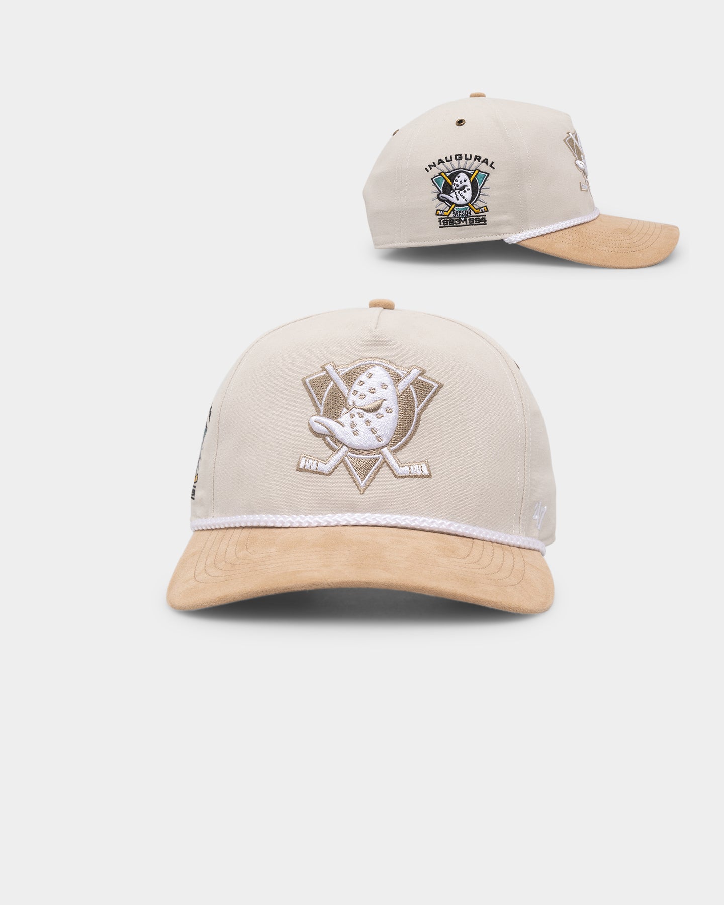 47 Brand Anaheim Ducks Snapback Hat - Sand Dune Bone/Khaki Adjustable Baseball Cap for Men & Women - Perfect for Sports Games, Outdoor Activities and Casual Wear