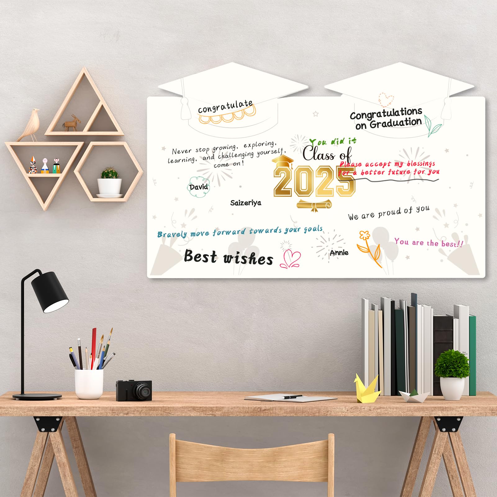2025 Black Gold Jumbo Graduation Guest Book - Perfect for College & High School Graduation Parties