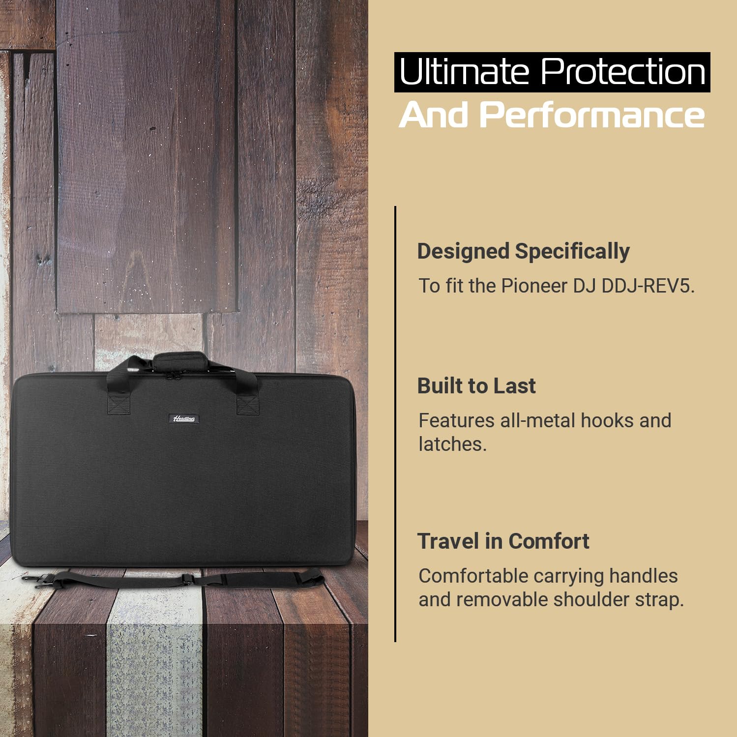 DDJ-REV5 Headliner Pro-Fit™ Protective DJ Controller Case - Perfect for Gigs, Travel & Studio Use