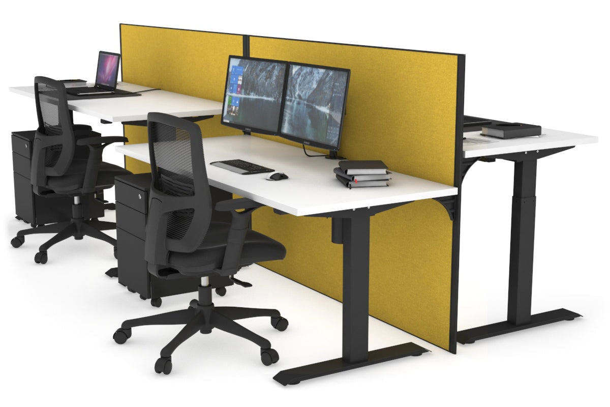 Just Right Height Adjustable 4-Person Workbench [1400L x 700W] - Heavy Duty Industrial Workstation for Factory, Warehouse & Workshop Use