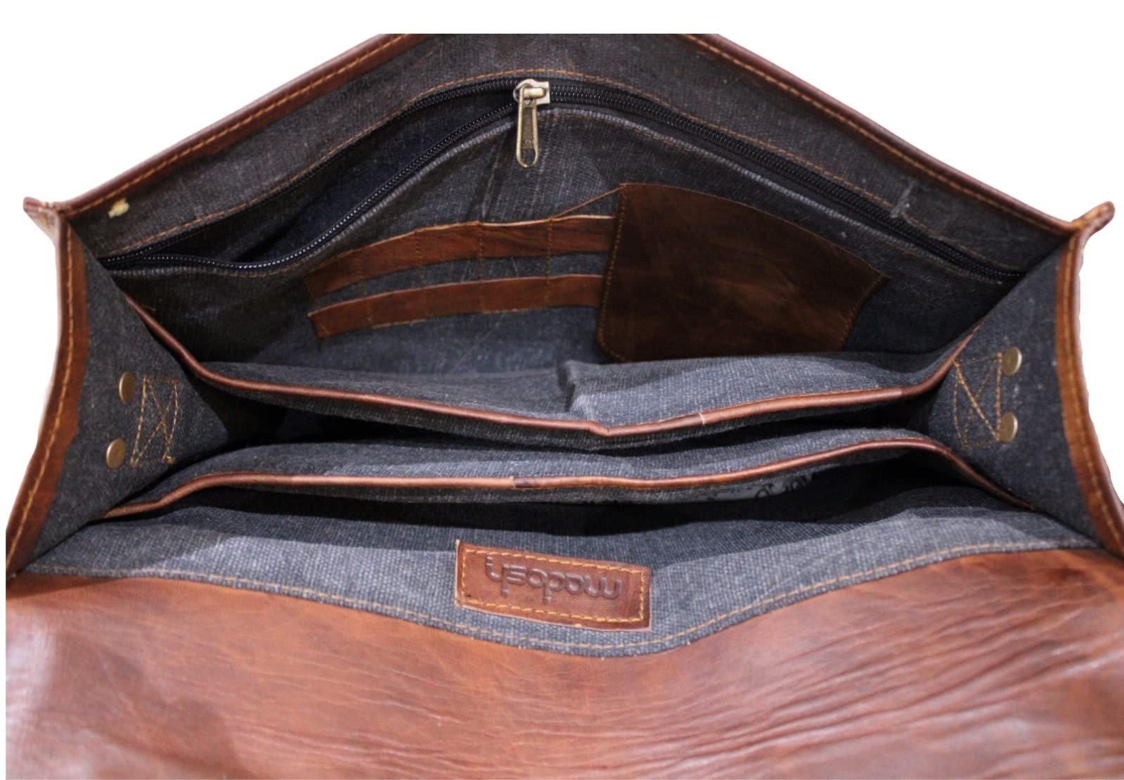 Premium Genuine Leather Briefcase for Men - Stylish Brown Office Laptop Messenger Bag - Perfect for Business, Work & Travel - Durable Work Bag for Professionals & Executives
