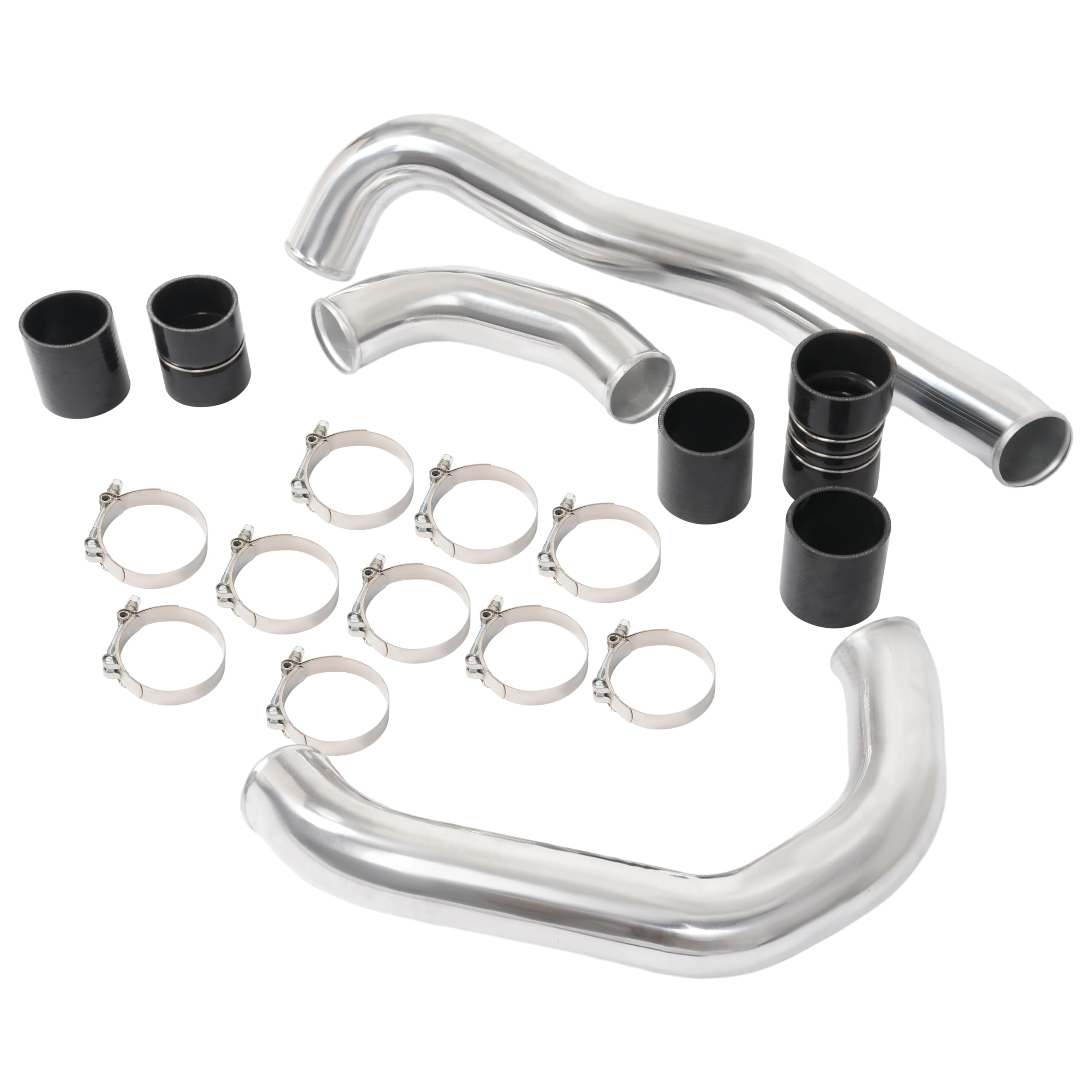 KUAFU Aluminum Intercooler Pipe Kit for 2008-2010 Ford F-250/F-350 6.4L Powerstroke Diesel - Hot & Cold Side Upgrade - Improves Turbo Performance & Engine Cooling for Heavy Duty Trucks