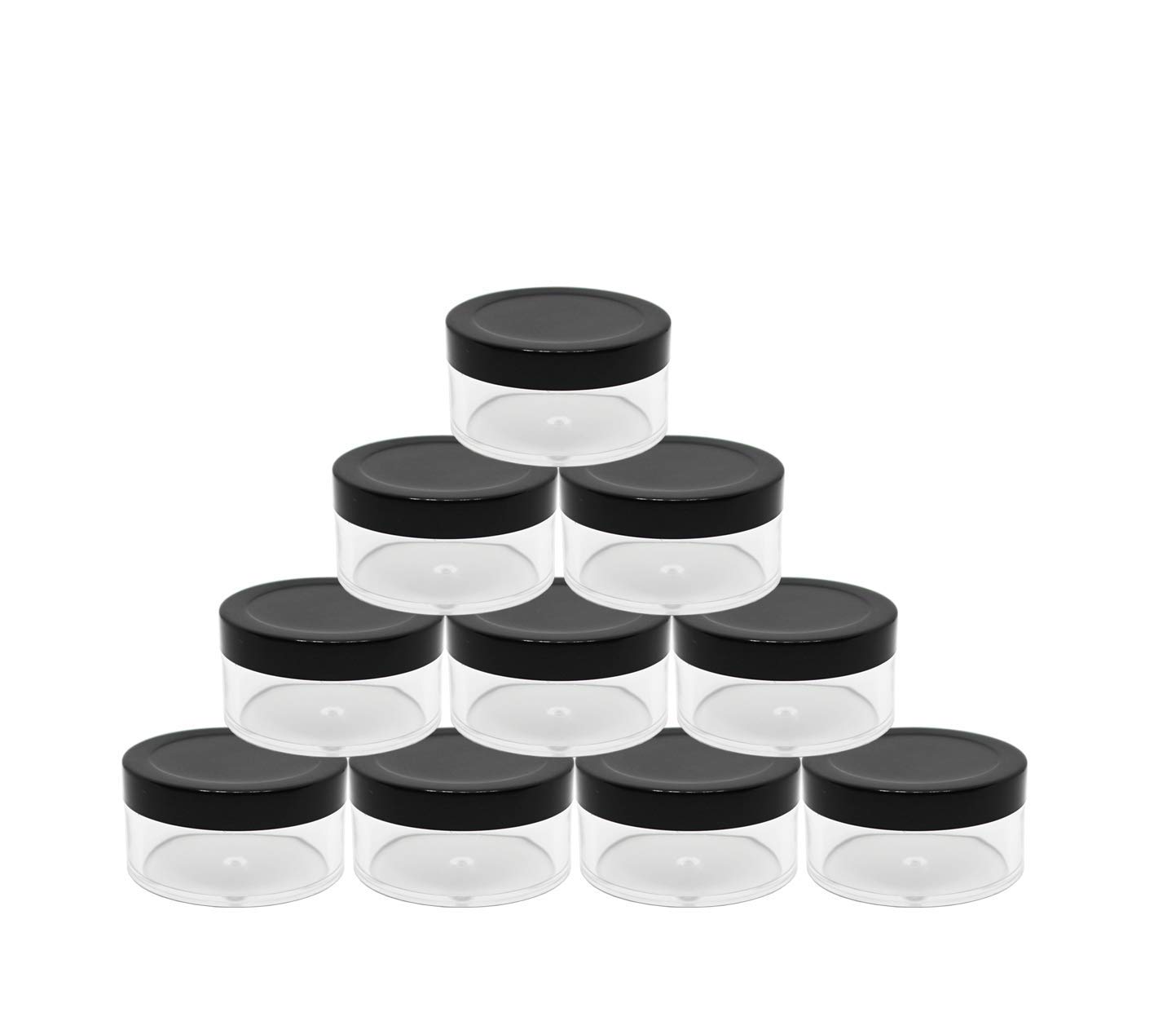 12-Piece Acrylic 15g Black Transparent Cosmetic Containers for Creams, Lip Balm, Body Butter, Essential Oils - Travel-Friendly Makeup Storage Jars (Pack of 12) | Perfect for DIY Beauty Products, Salon Organizers & Home Skincare Organization