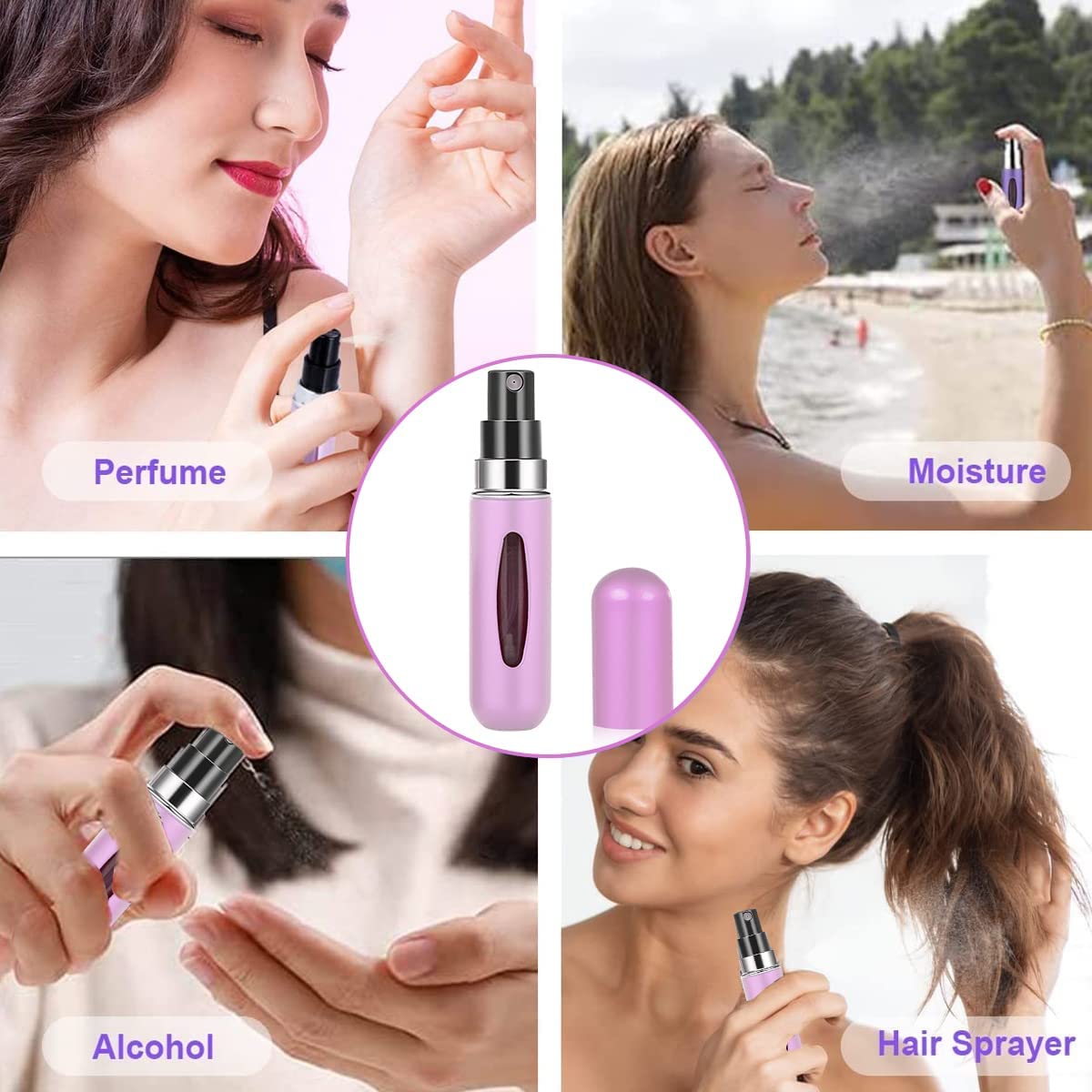 Cellebii® Refillable Travel Perfume Bottle - 5ml Mini Portable Perfume Atomizer Spray for Women & Men | Leak Proof Scent Pump Case for Purse, Gym Bag, Office & Vacation Travel Accessories