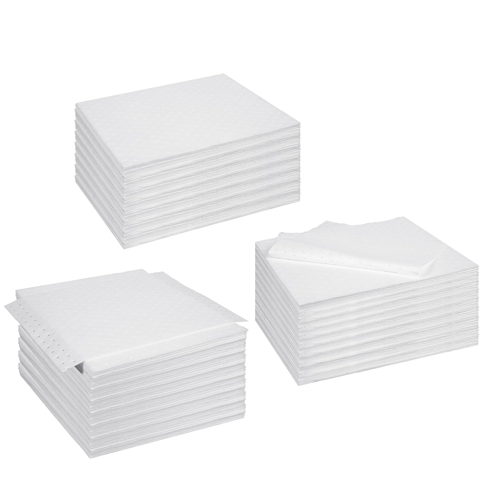 Weewooday 300 Pcs Heavy Duty Oil Absorbent Pads - 13 x 19 Inch White Garage Floor Mats for Oil Spills, Leaks & Workshop Maintenance | High Capacity Oil Absorbing Pads for Automotive, Industrial & Home Use