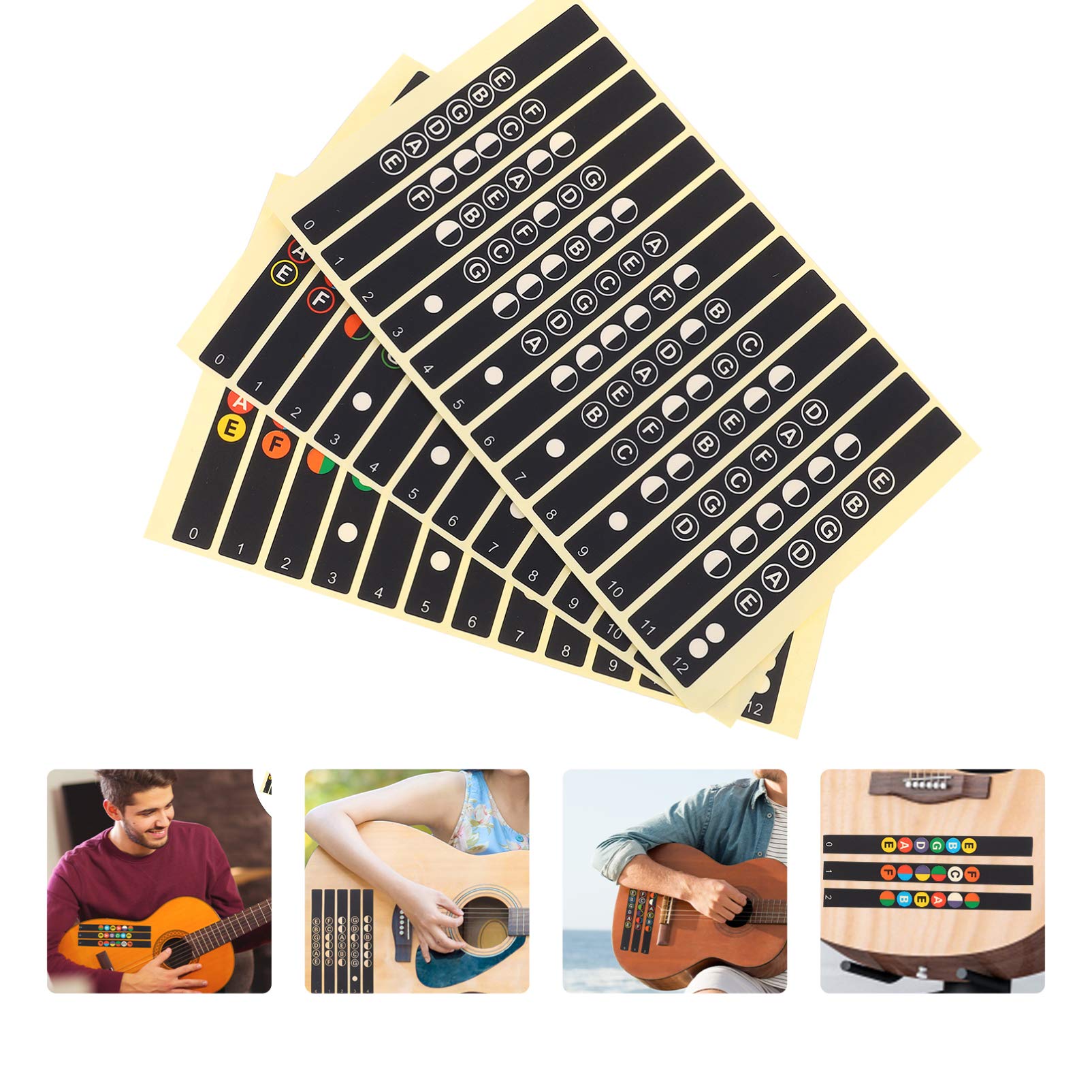 Healifty 12pcs Guitar Fretboard Stickers - Professional Fingerboard Decals with Note Markers for Kids & Beginners - Perfect for Learning Scales, Chords & Music Theory (Guitar Accessories) - Great for Home Practice, Music Lessons & Classroom Learning
