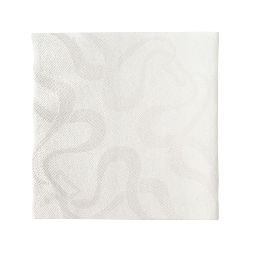 Restaurantware Luxenap 15.75 Inch Disposable Napkins - 600 Soft Linen-Like Paper Napkins | Premium Absorbent Air-Laid White with Vintage Pattern | Pre-Folded for Dinner Parties, Weddings & Events