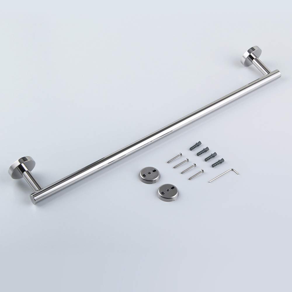 BEIGEEWY 24-Inch Stainless Steel Towel Bar - SUS 304 Wall Mounted Bathroom Towel Holder with Polished Finish - Modern Bathroom Accessories for Shower, Spa & Home Decor