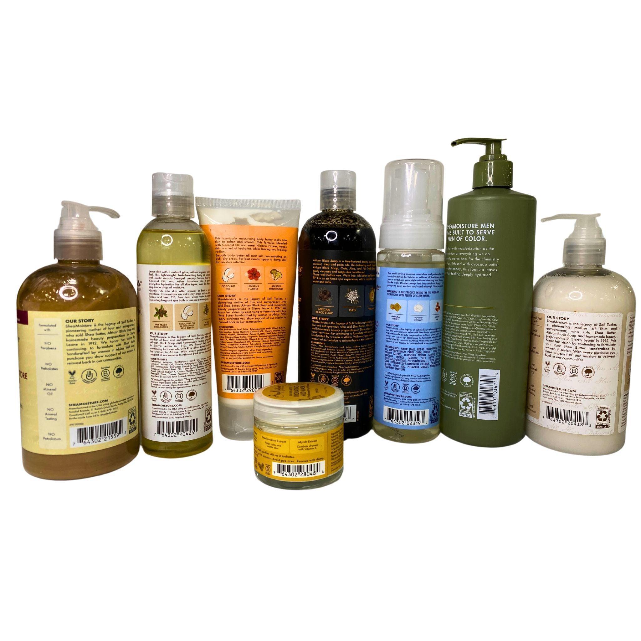 Shea Moisture Assorted Mix (50 Pcs Lot) - Natural Hair & Skin Care Products for Dry & Damaged Hair - Perfect for Salons, DIY Treatments & Gift Sets