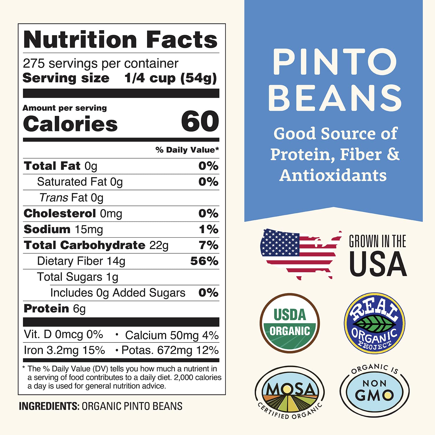 Organic Dried Pinto Beans 25lb Bulk - Non-GMO, Vegan, Grown in USA | High Fiber & Protein | Certified Clean | Regenerative Soil Farming | Perfect for Soups, Burritos, Salads, Chili, Meal Prep & Healthy Cooking