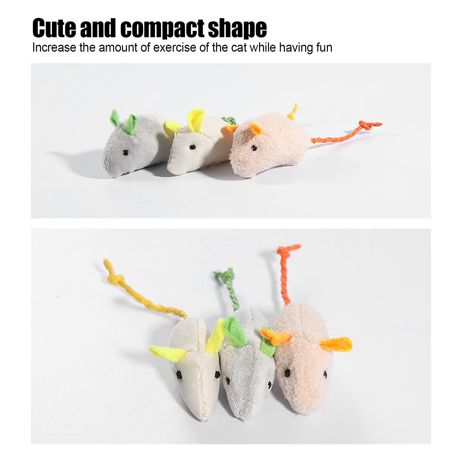 Tnfeeon 3Pcs Cat Toys Set - Realistic Plush Mice with Catnip, Chirping Sound & Chewable Design for Indoor Cats - Interactive Play & Exercise Toys for Kittens & Adult Cats (Perfect for Playtime, Training & Bonding)
