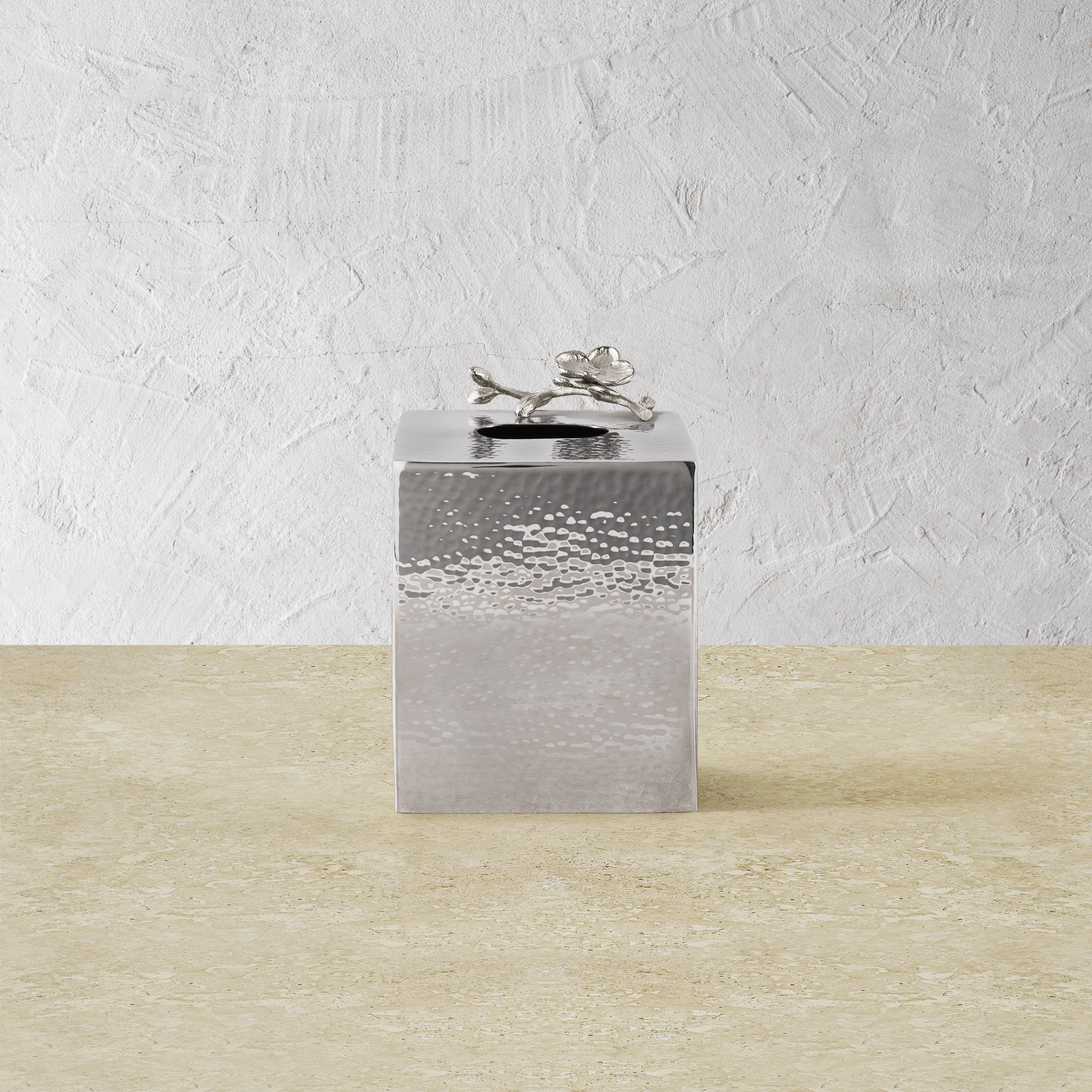 Elegant White Orchid Tissue Box Cover - Home & Office Decor for Living Room, Bedroom, or Bathroom